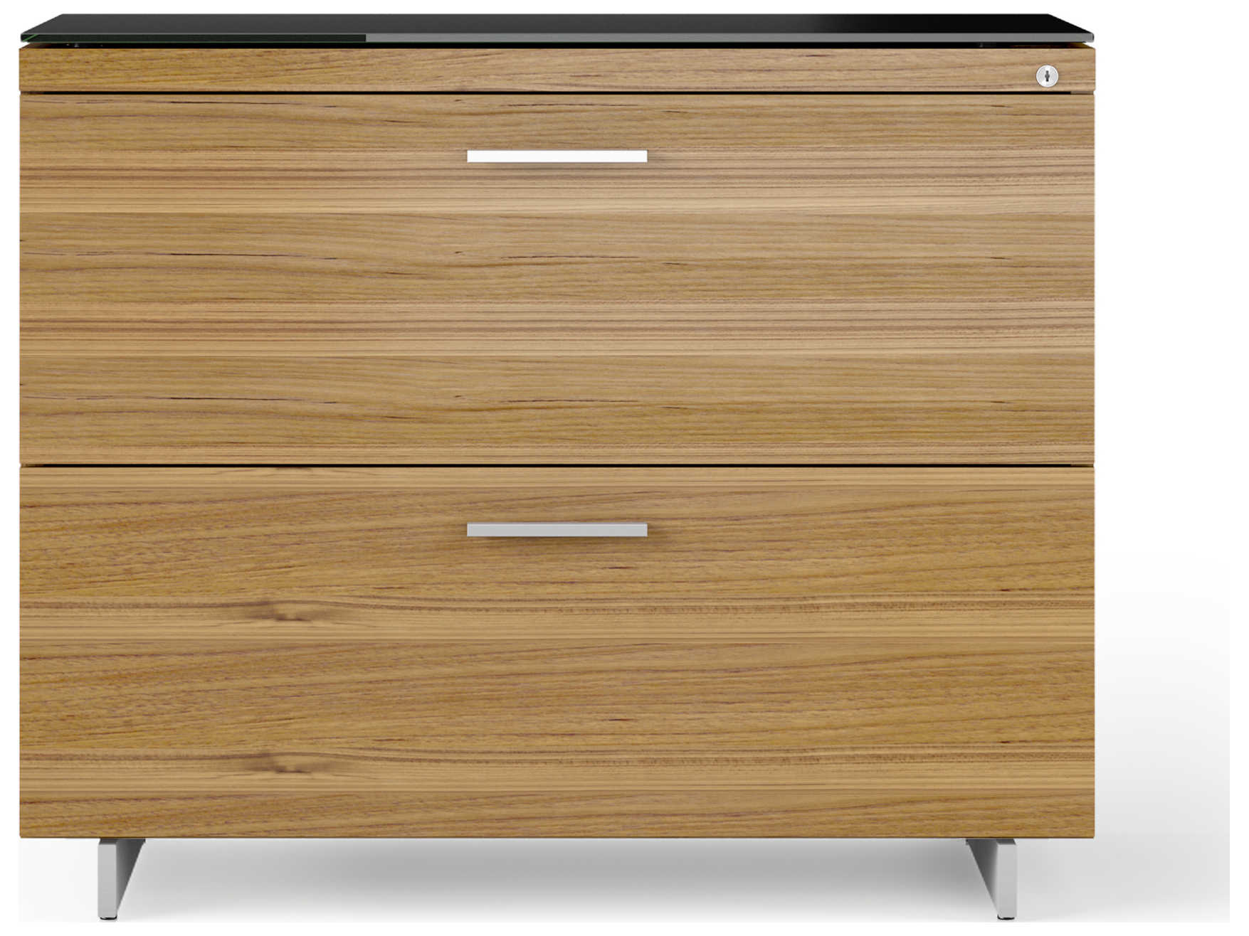 BDI Sequel Black Natural Walnut Satin Nickel File Cabinet