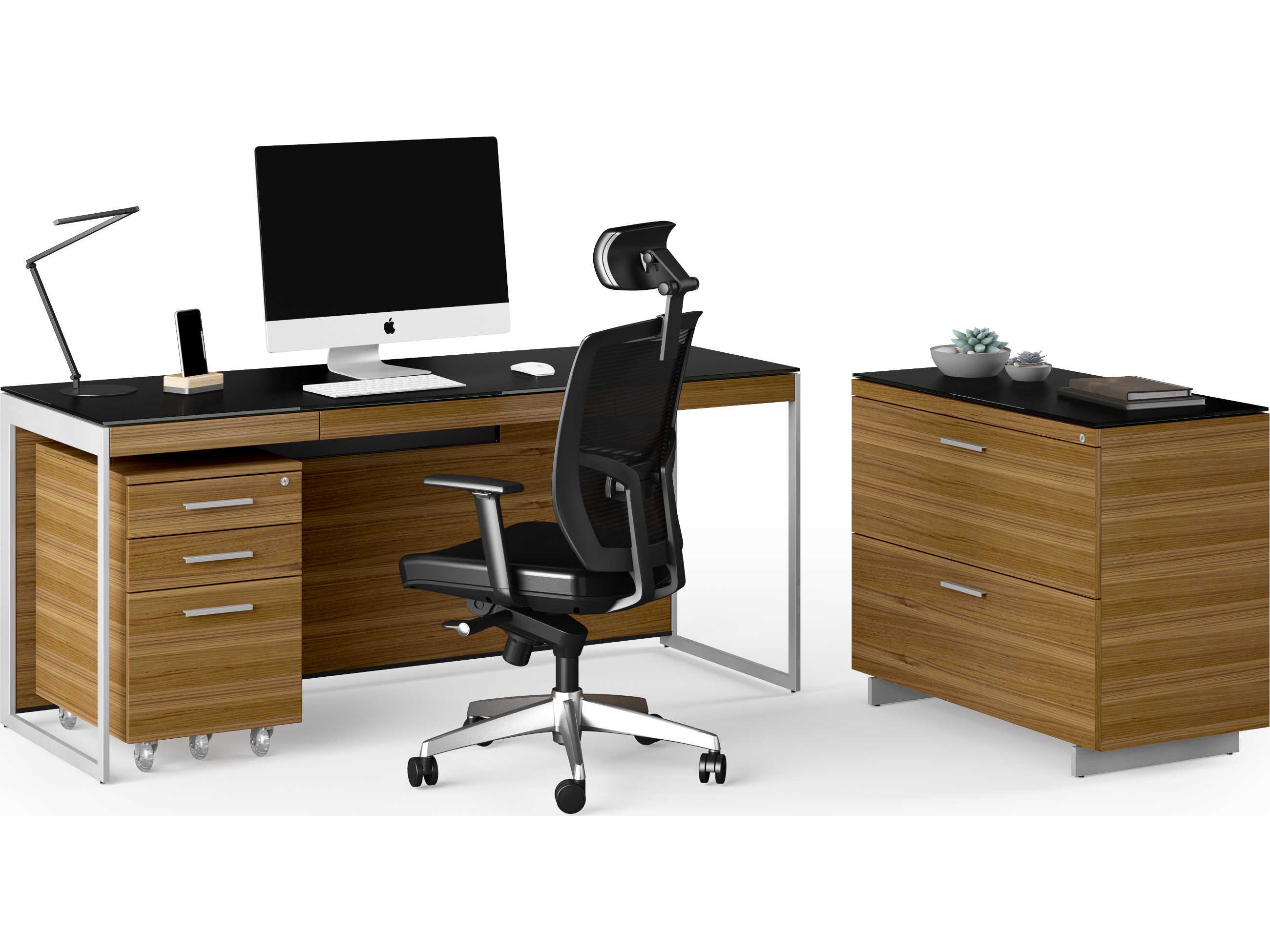 BDI Sequel Black Natural Walnut Satin Nickel File Cabinet