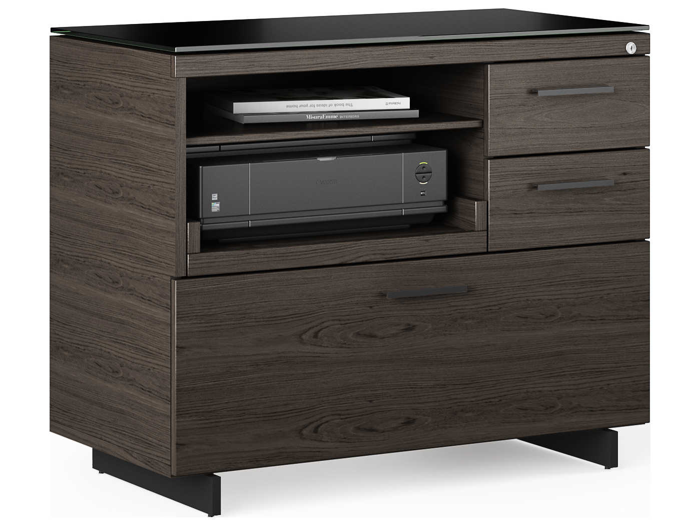 BDI Sequel Charcoal Stained Ash Black Hardwood Printer Cabinet