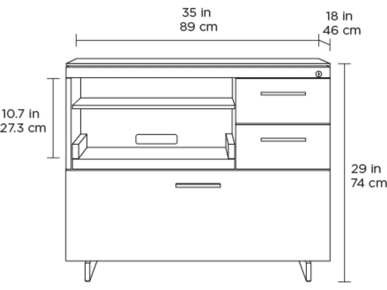 BDI Sequel Charcoal Stained Ash Black Hardwood Printer Cabinet