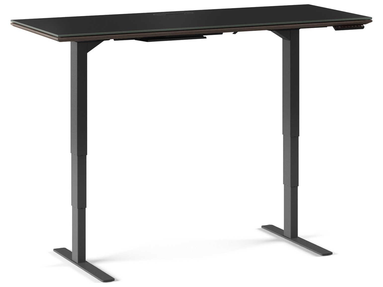 BDI Sequel Black Charcoal Stained Ash Brown Hardwood Desks