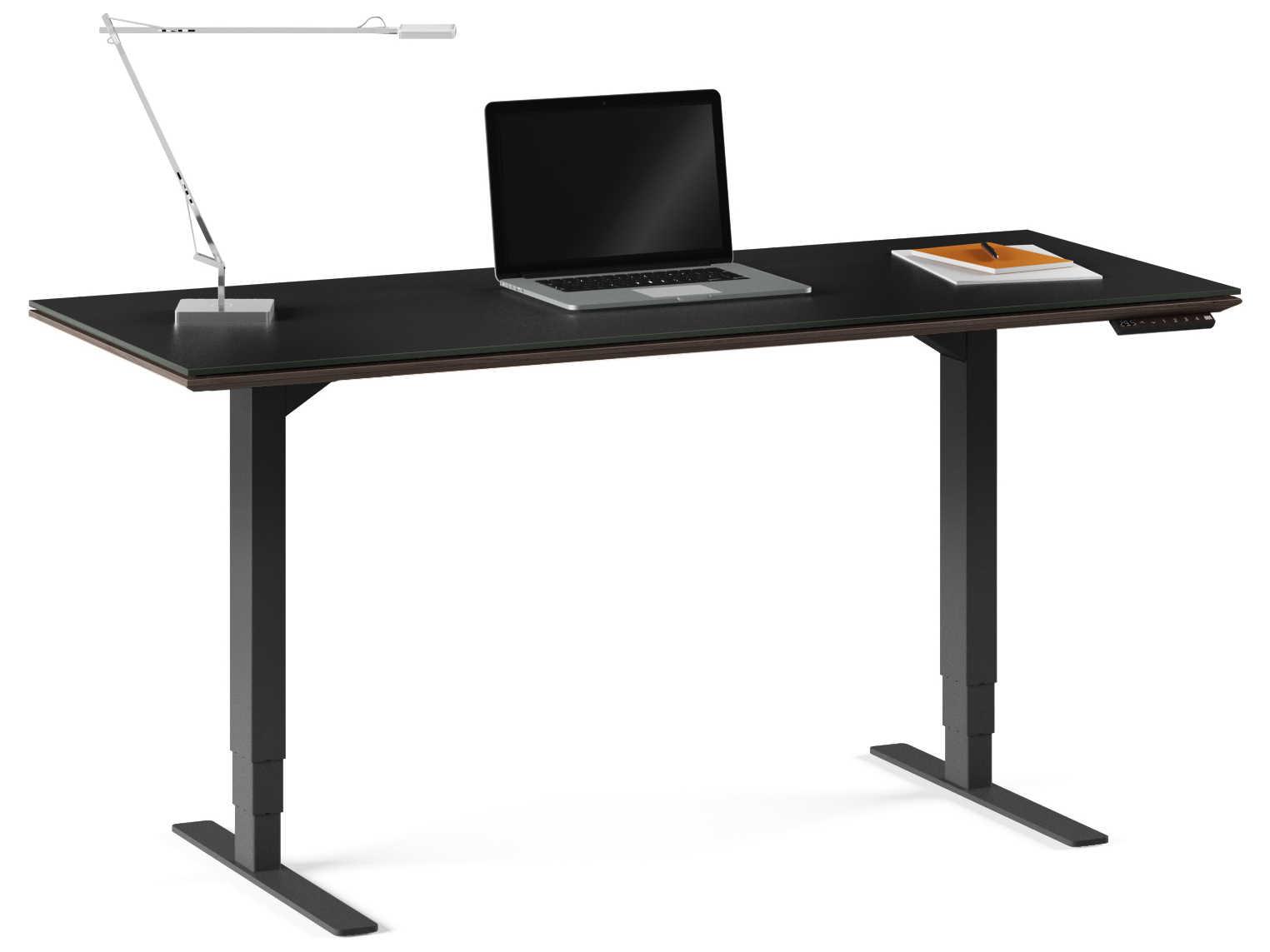 BDI Sequel Black Charcoal Stained Ash Brown Hardwood Desks