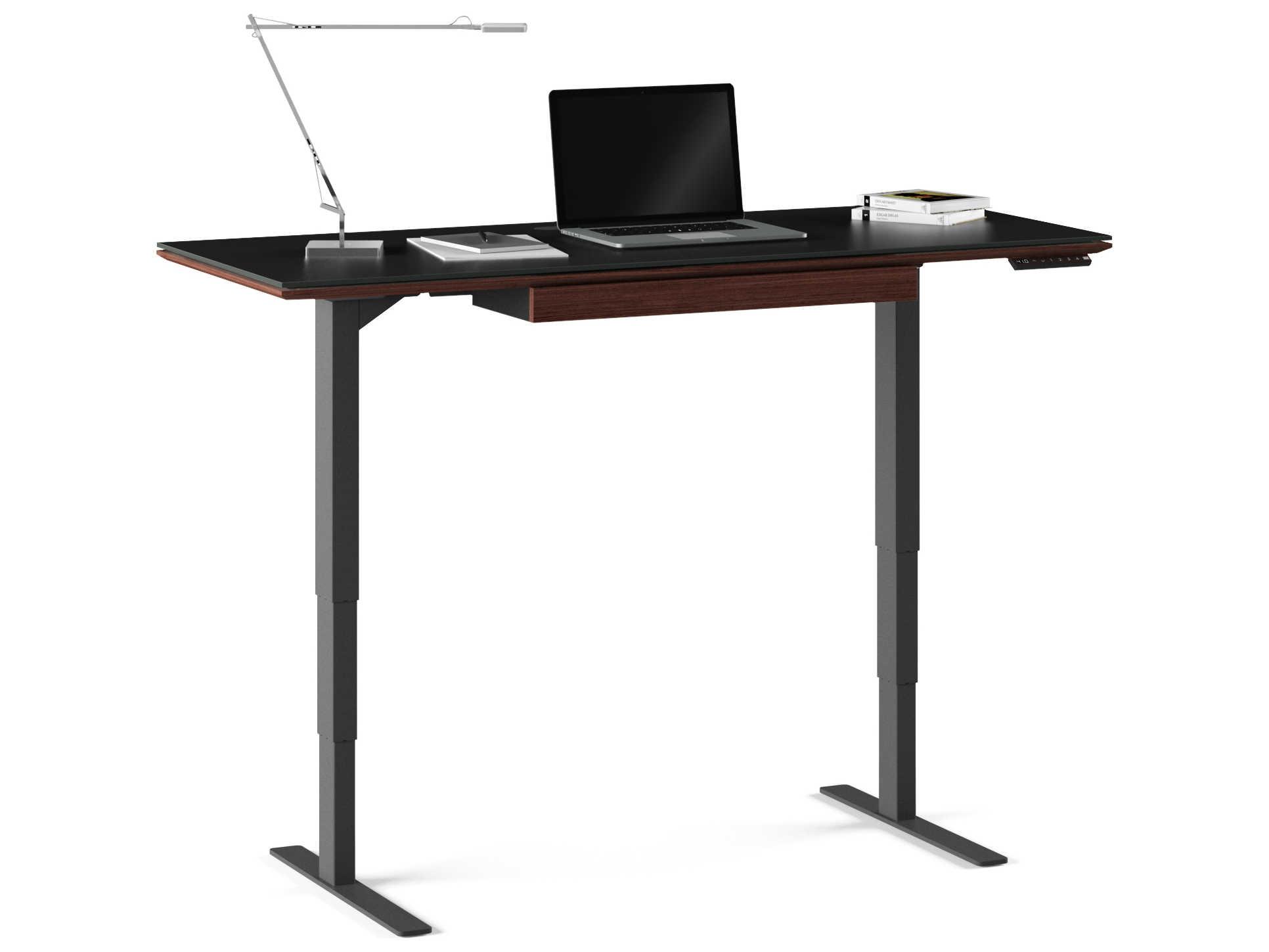 BDI Sequel Black Chocolate Stained Walnut Brown Hardwood Desks
