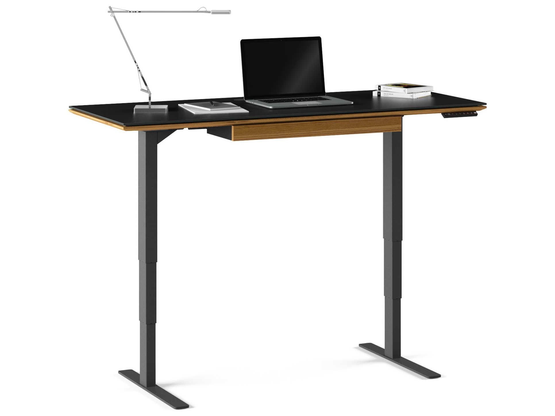 BDI Sequel Black Natural Walnut Brown Hardwood Desks