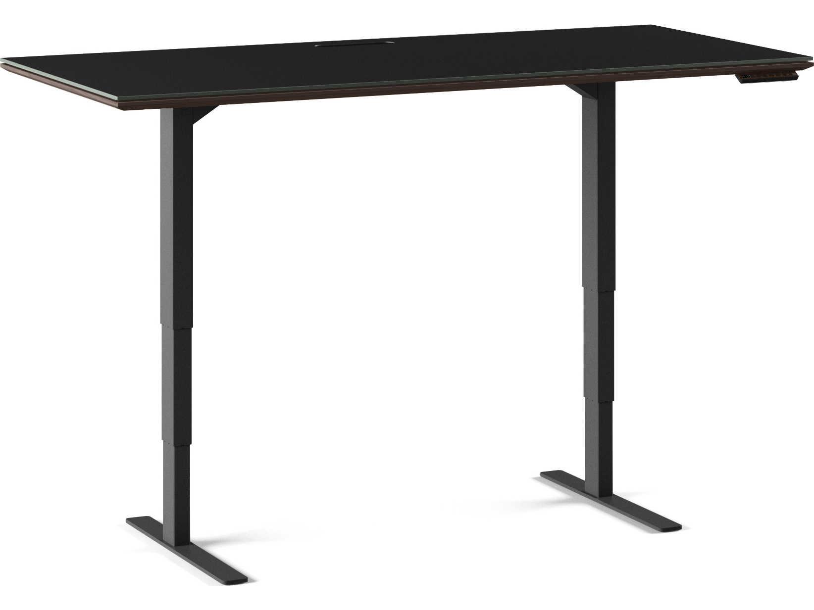 BDI Sequel Black Charcoal Stained Ash Wood Computer Desk