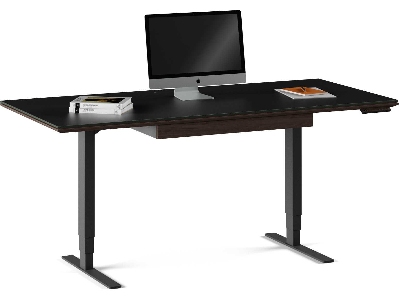 BDI Sequel Black Charcoal Stained Ash Wood Computer Desk