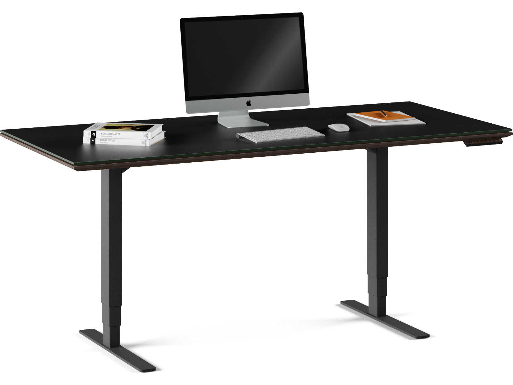 BDI Sequel Black Charcoal Stained Ash Wood Computer Desk