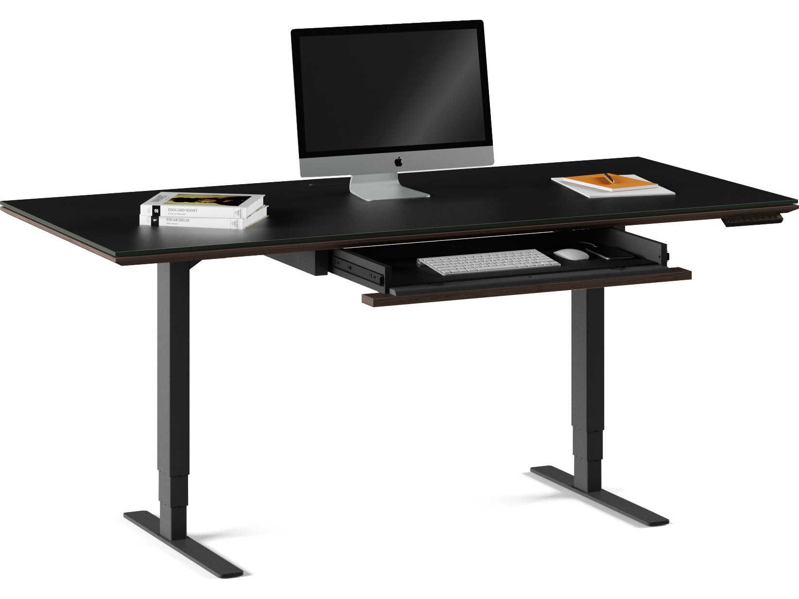 BDI Sequel Black Charcoal Stained Ash Wood Computer Desk