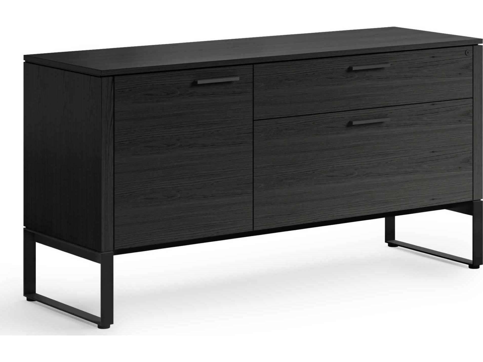 BDI Linea Office Charcoal Stained Ash File Cabinet