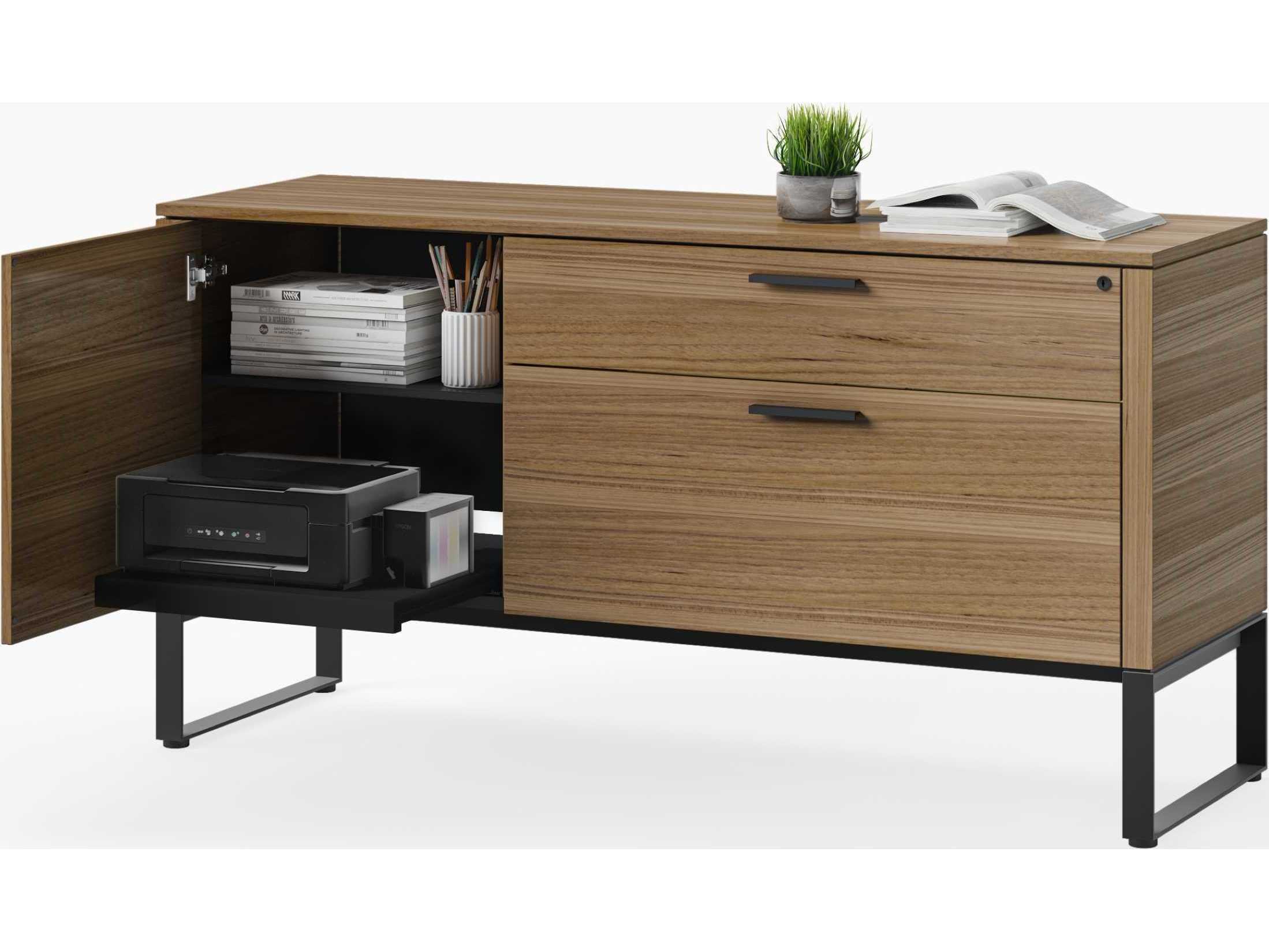 BDI Linea Office Natural Walnut File Cabinet