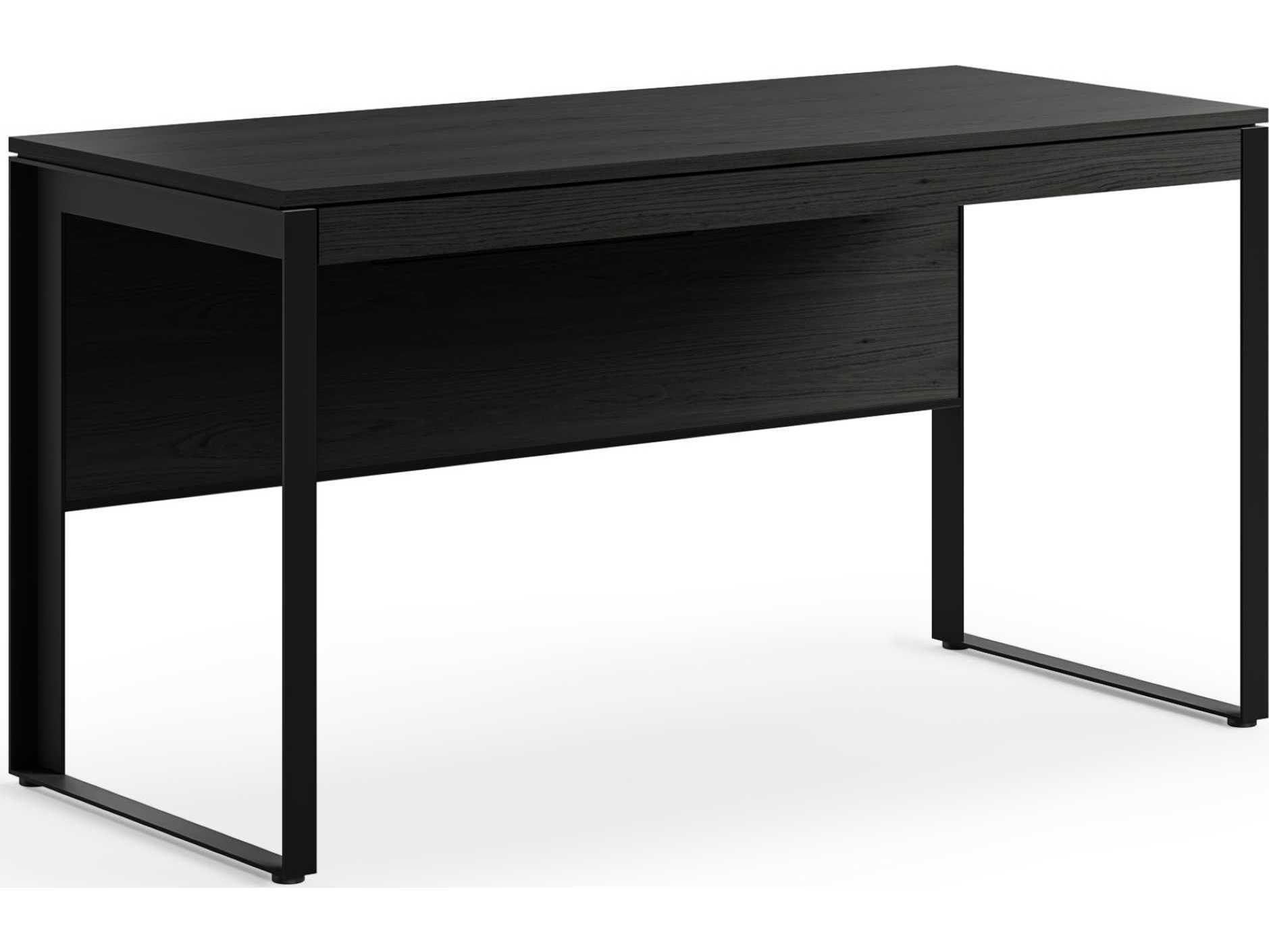 BDI Linea Office Charcoal Stained Ash Black Wood Computer Desk