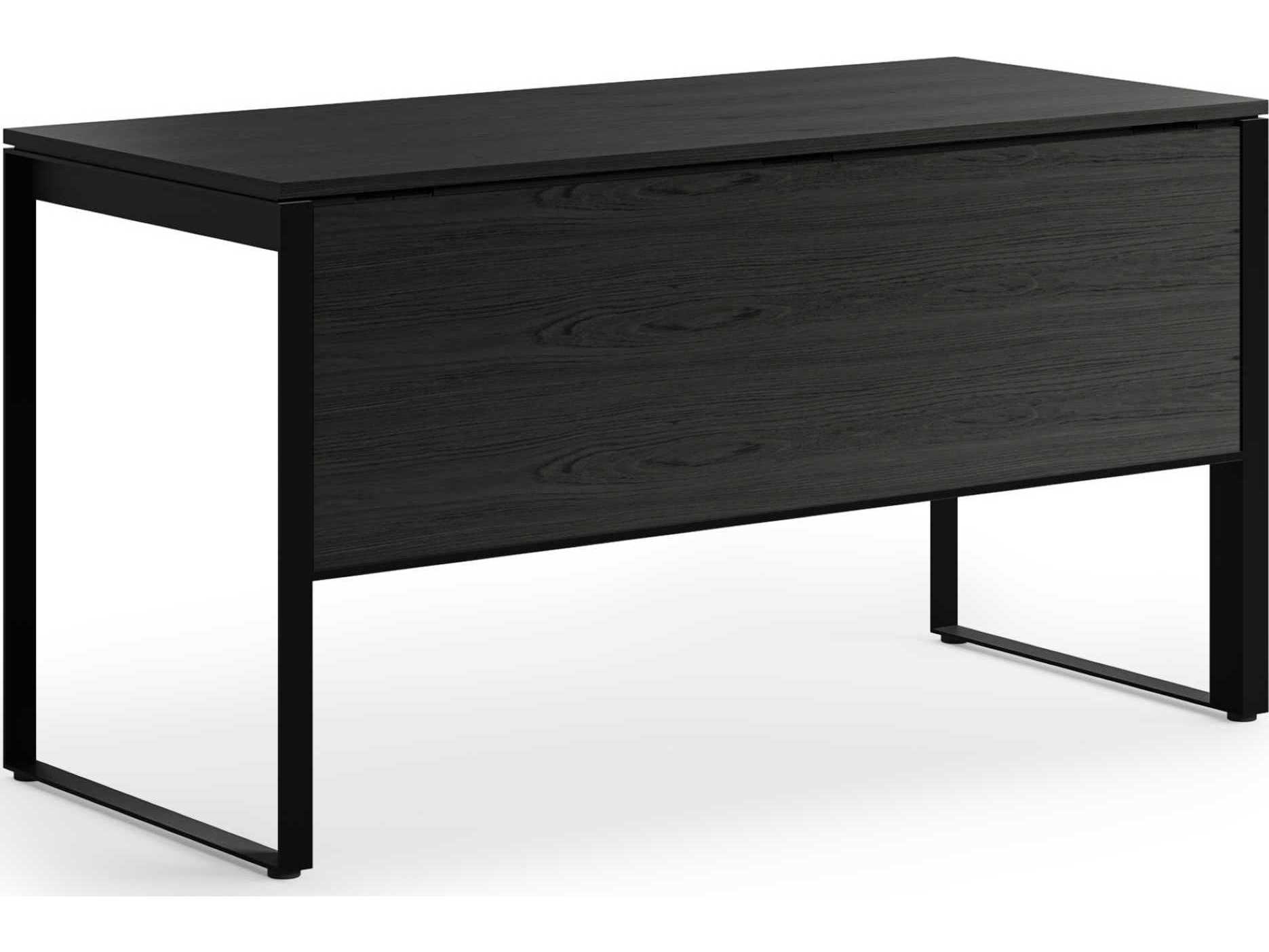 BDI Linea Office Charcoal Stained Ash Black Wood Computer Desk