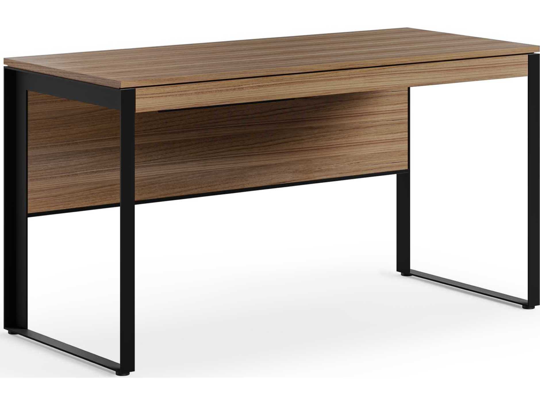 BDI Linea Office Natural Walnut Black Wood Computer Desk