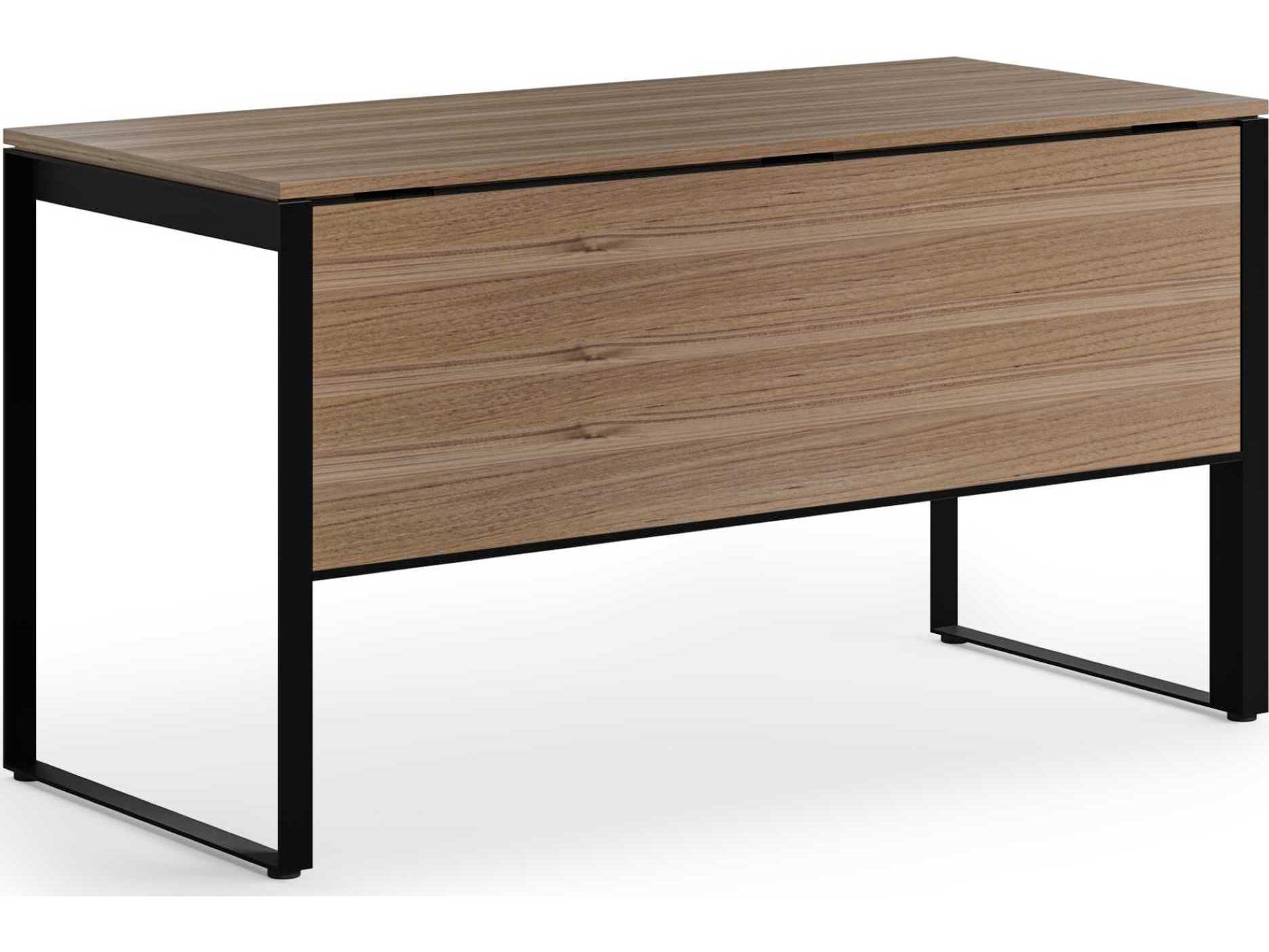 BDI Linea Office Natural Walnut Black Wood Computer Desk