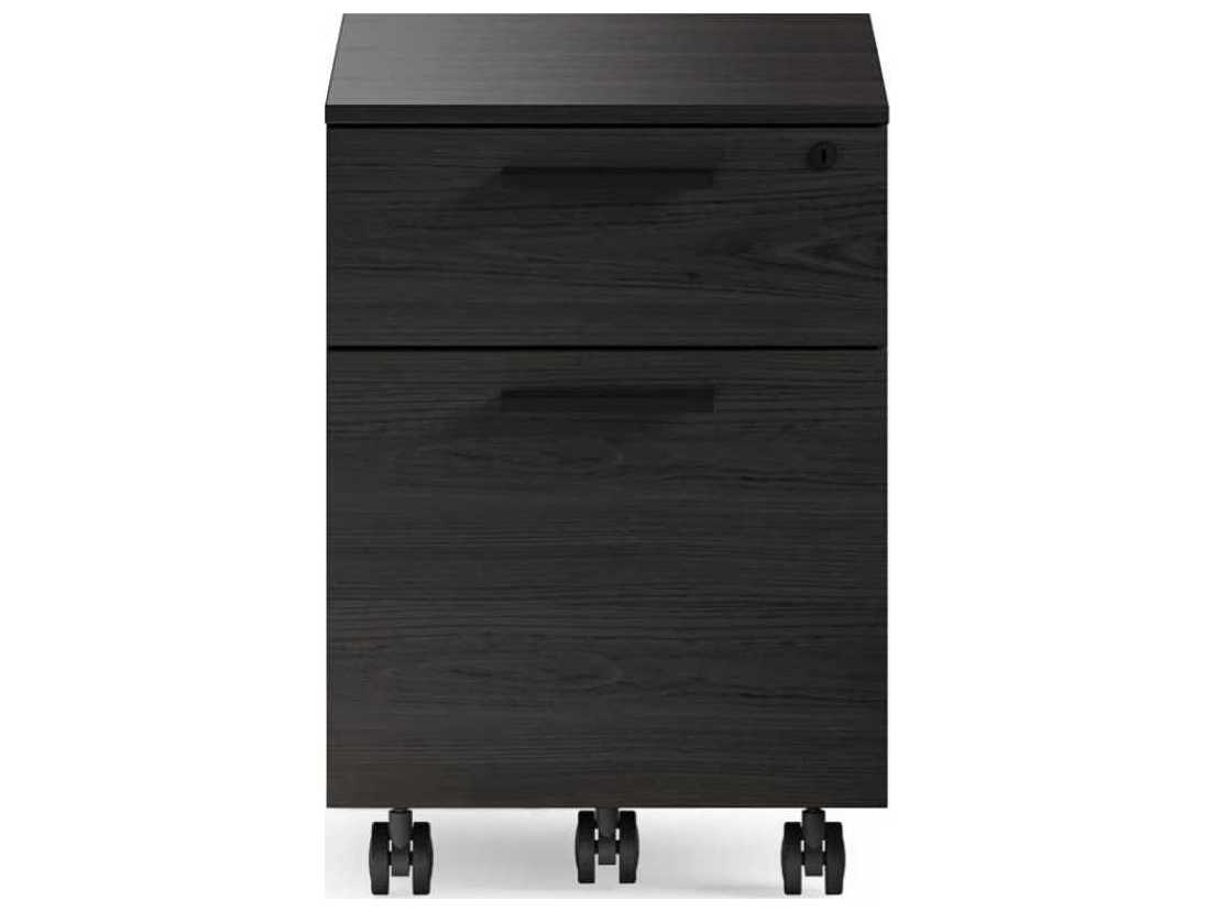 BDI Linea Office Charcoal Stained Ash File Cabinet