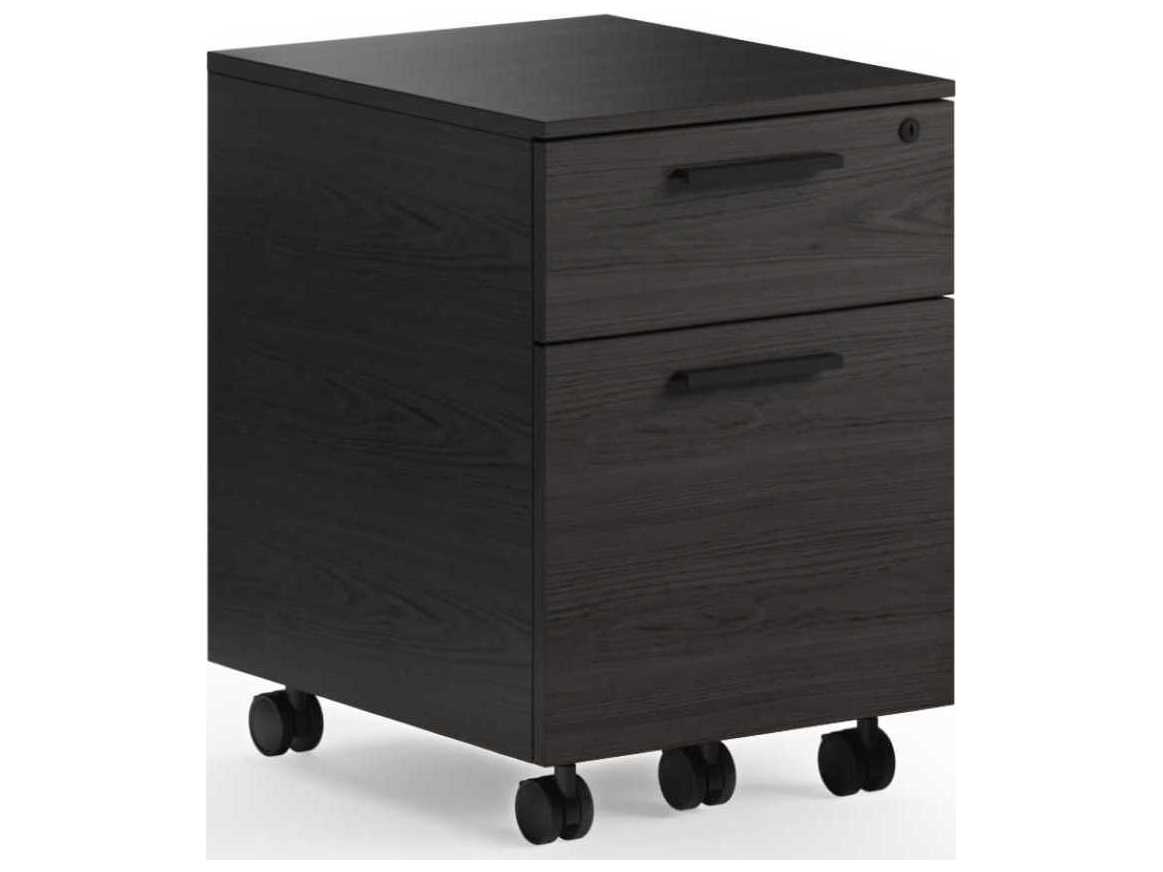 BDI Linea Office Charcoal Stained Ash File Cabinet