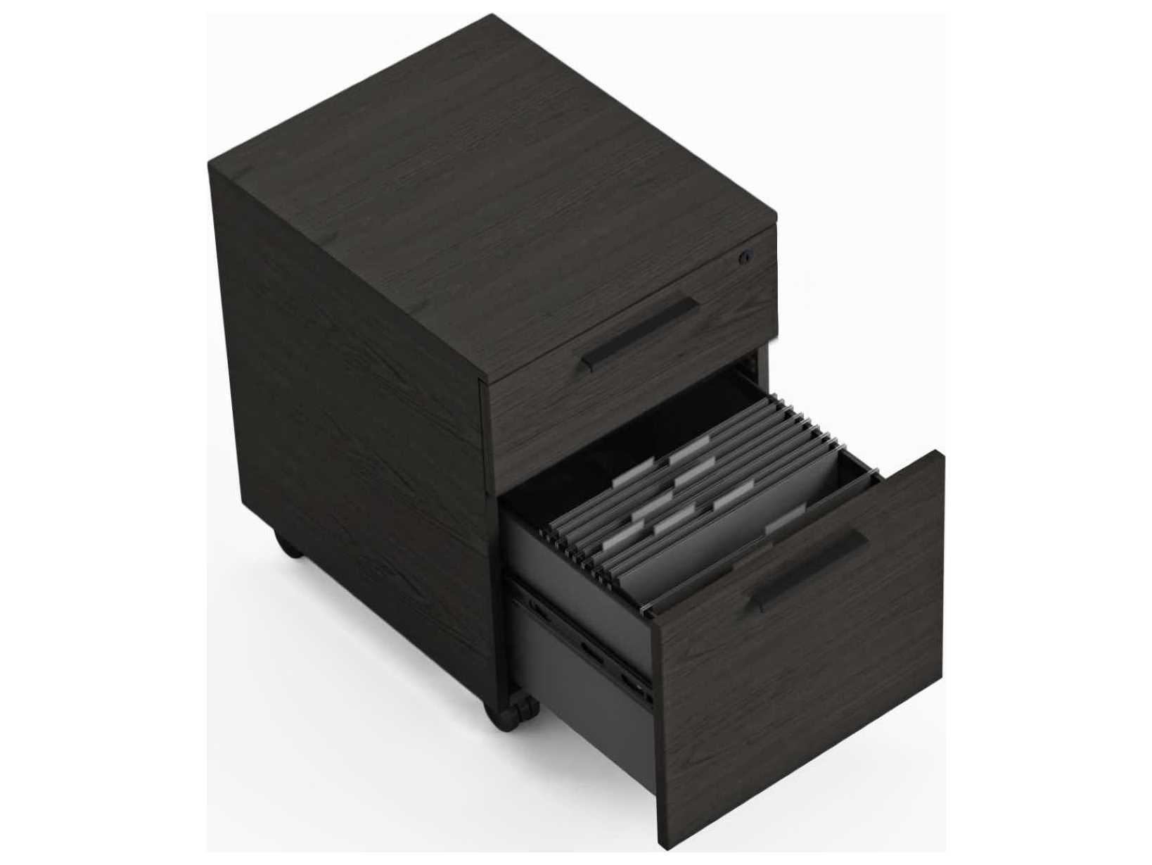 BDI Linea Office Charcoal Stained Ash File Cabinet