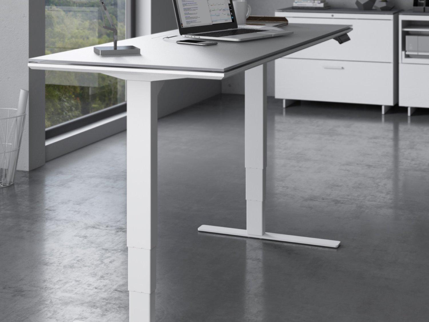 BDI Centro Satin White & Grey Etched Glass File Cabinet