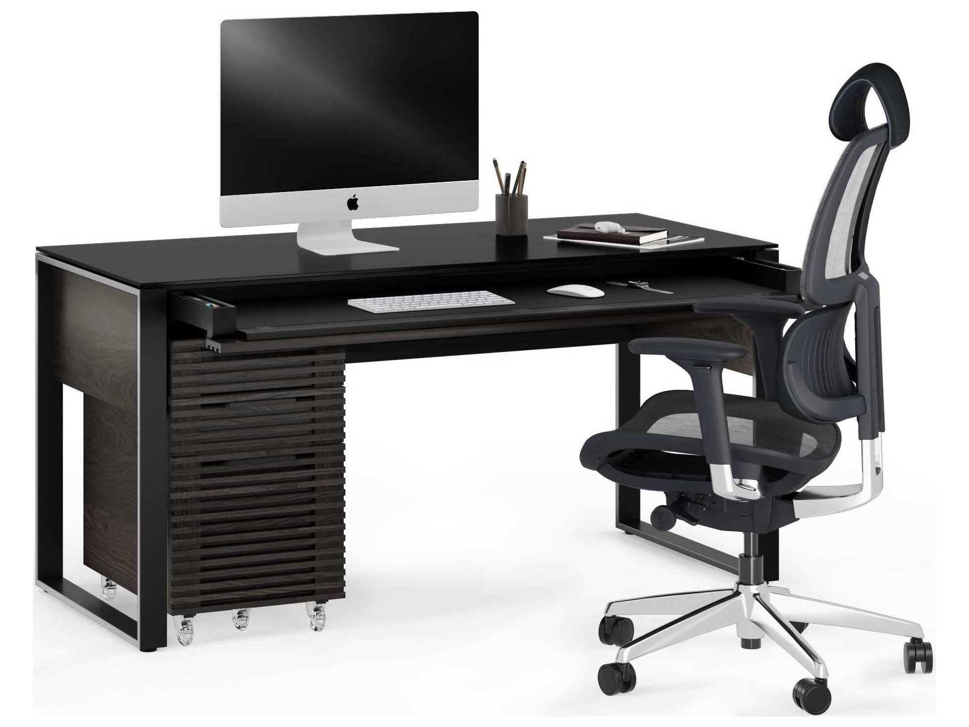 BDI Corridor Charcoal Stained Ash Black Secretary Desk