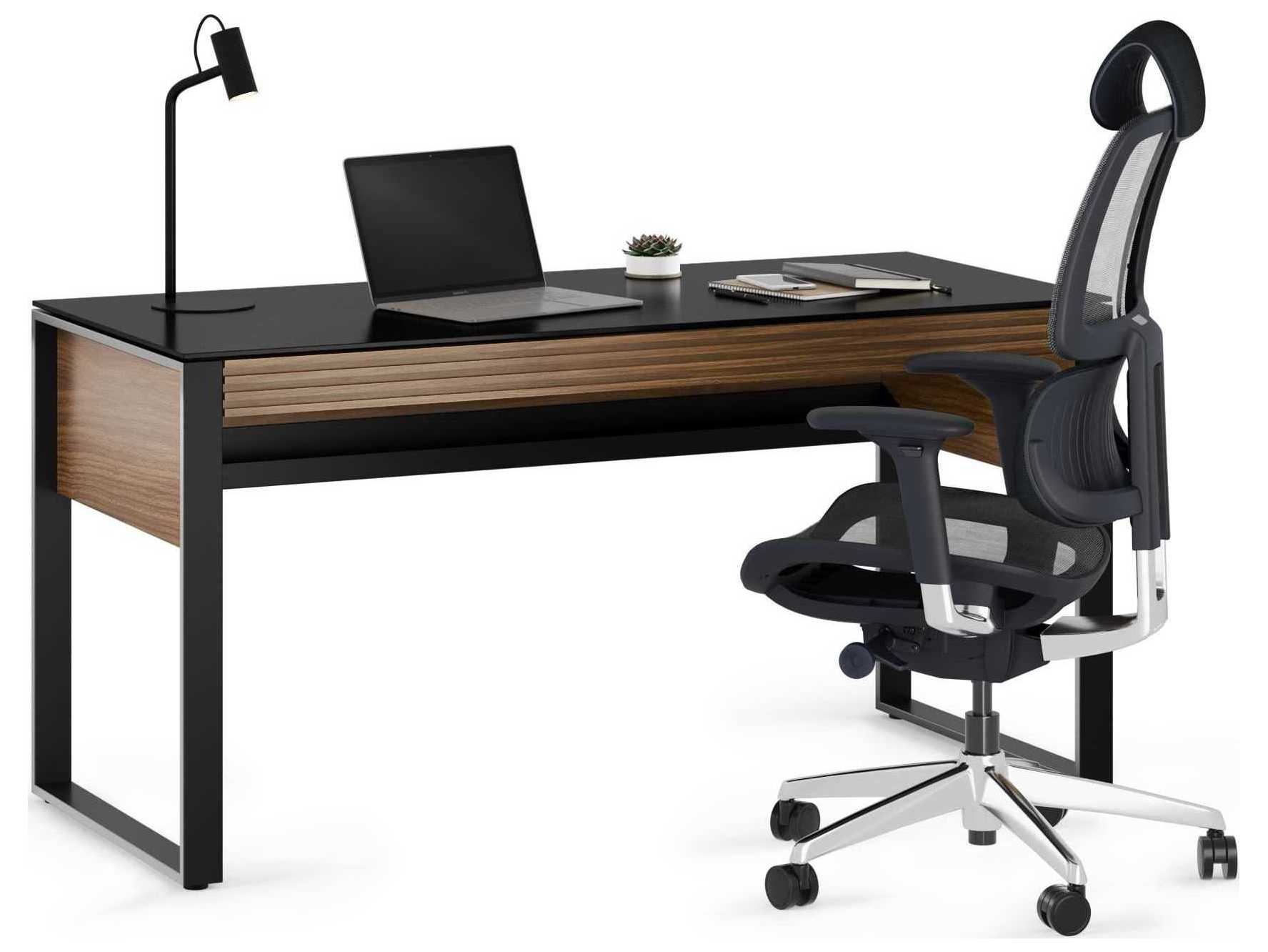 BDI Corridor Natural Walnut Black Brown Secretary Desk