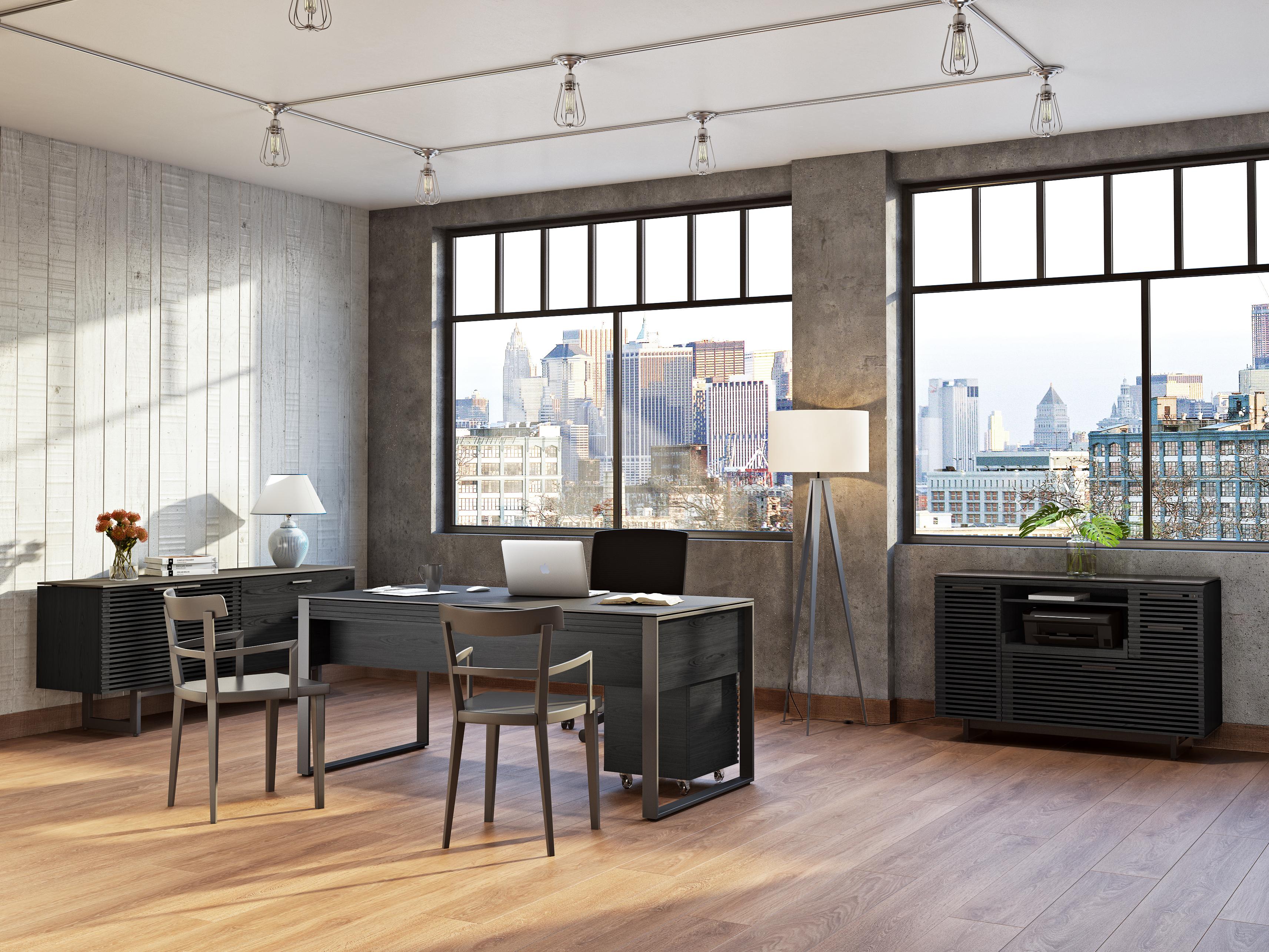 BDI Corridor Charcoal Stained Ash Black File Cabinet