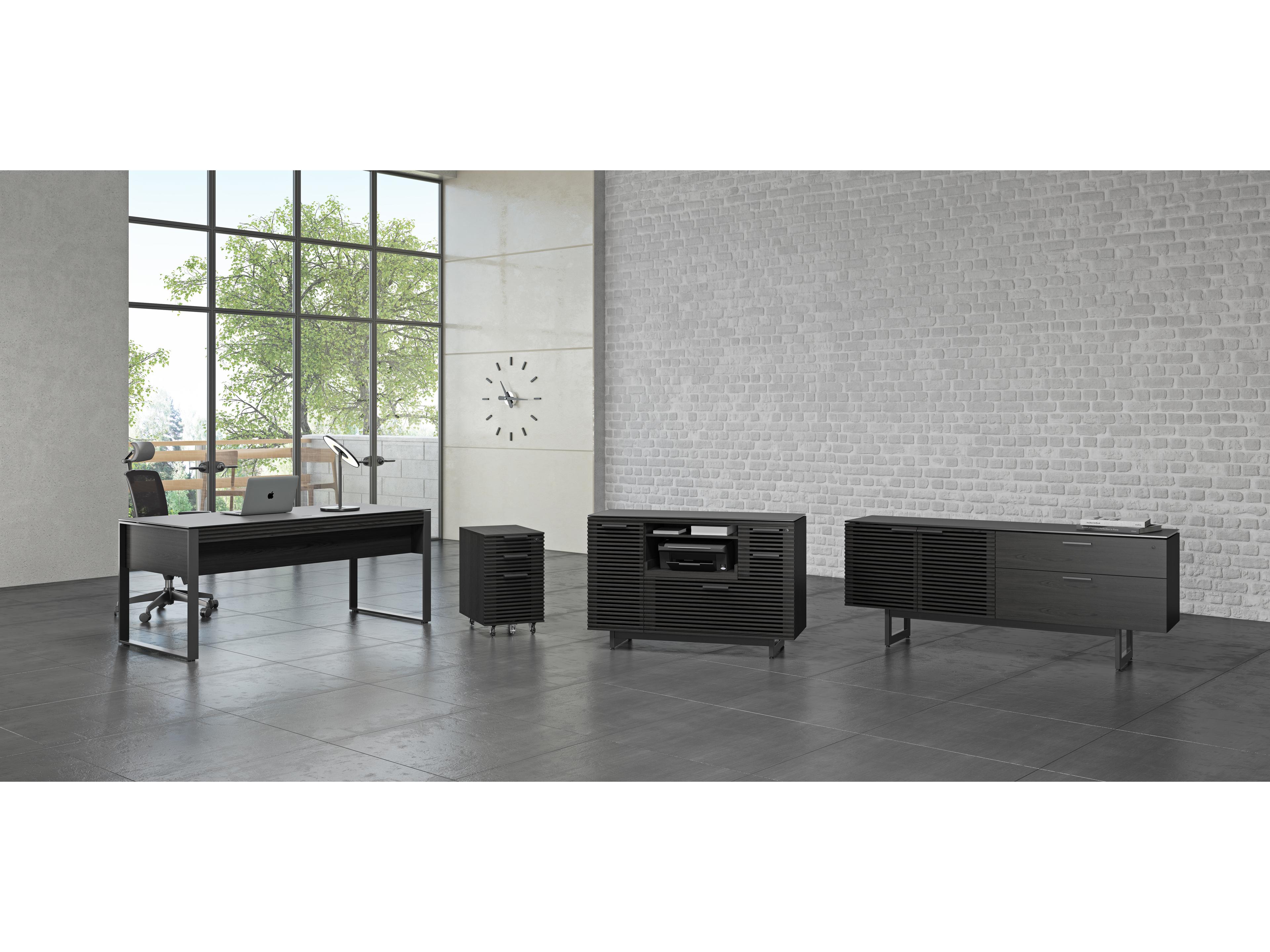 BDI Corridor Charcoal Stained Ash Black File Cabinet