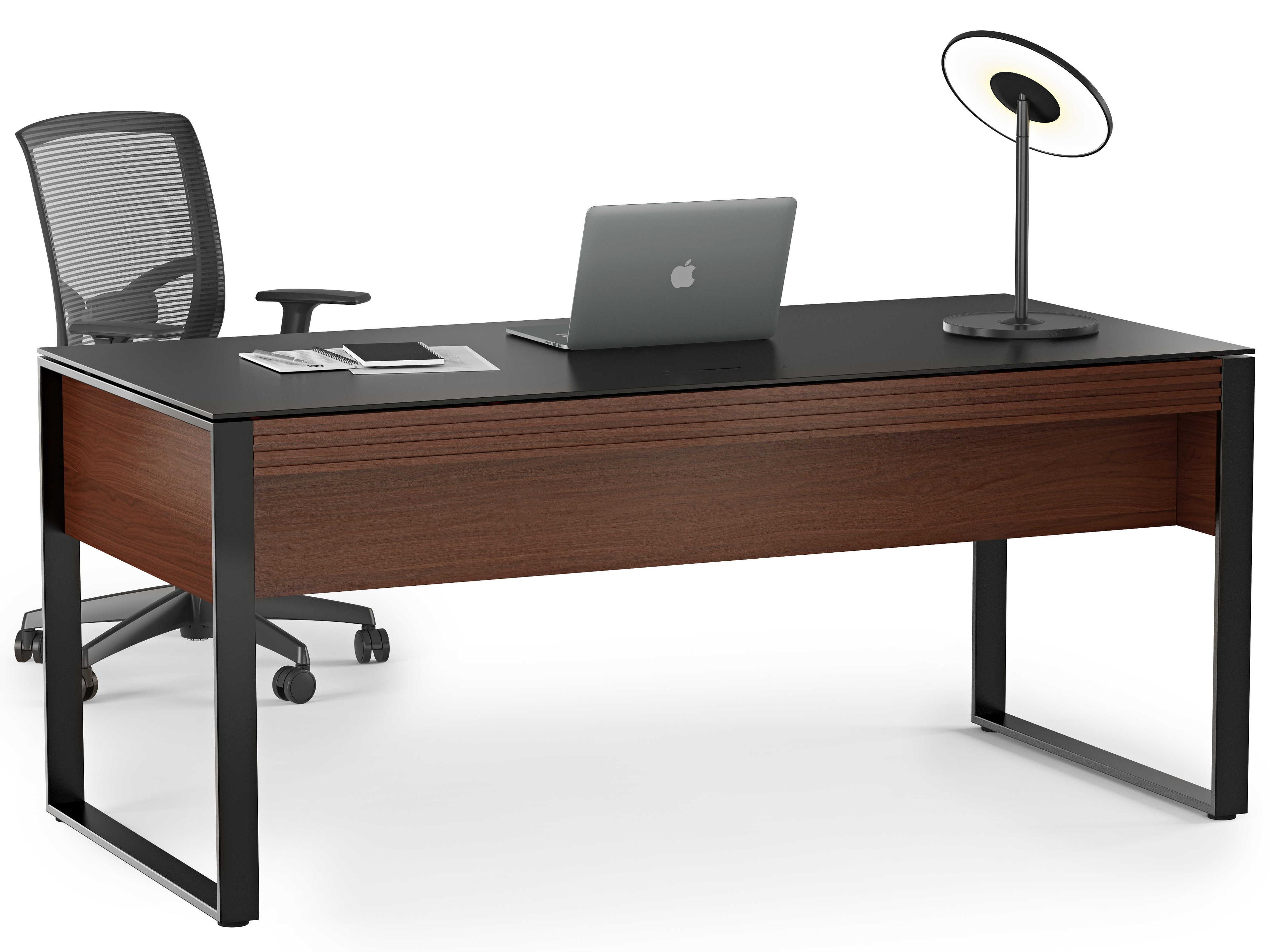 BDI Corridor Chocolate Stained Walnut Brown Hardwood Executive Desk