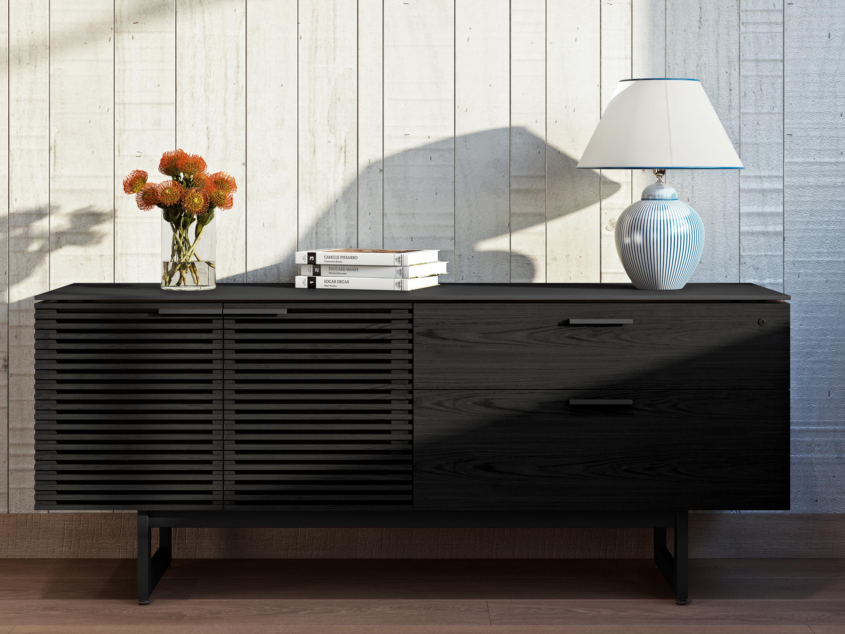 BDI Corridor Charcoal Stained Ash Black File Cabinet