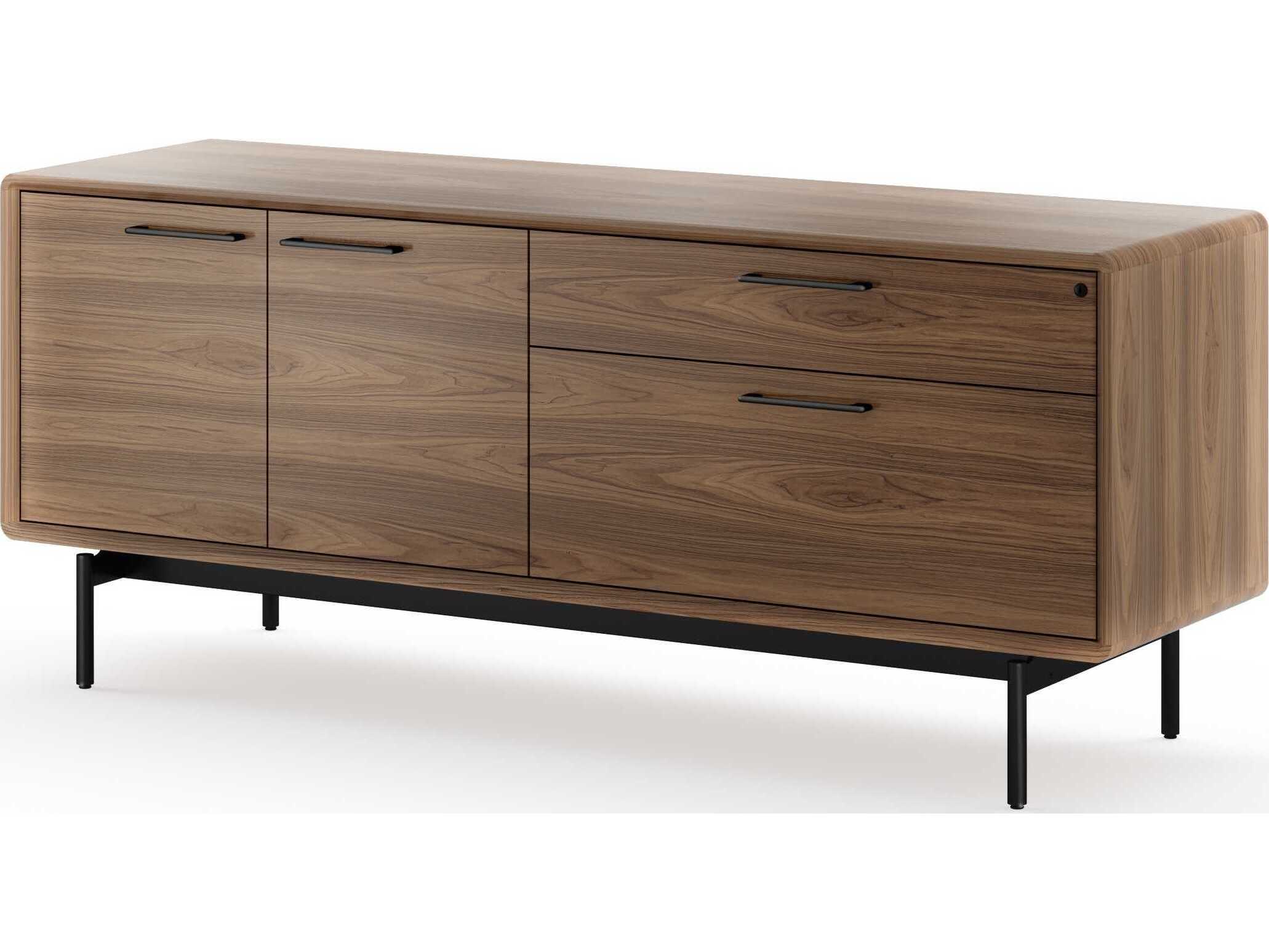 BDI Linq Natural Walnut Black File Cabinet