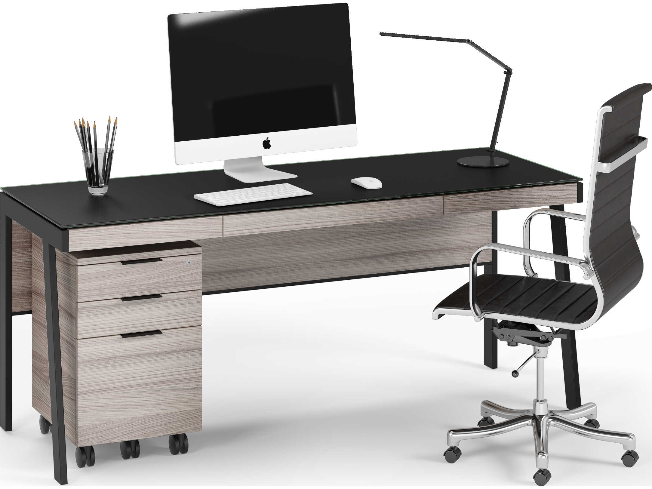 BDI Sigma Strata Black Secretary Desk