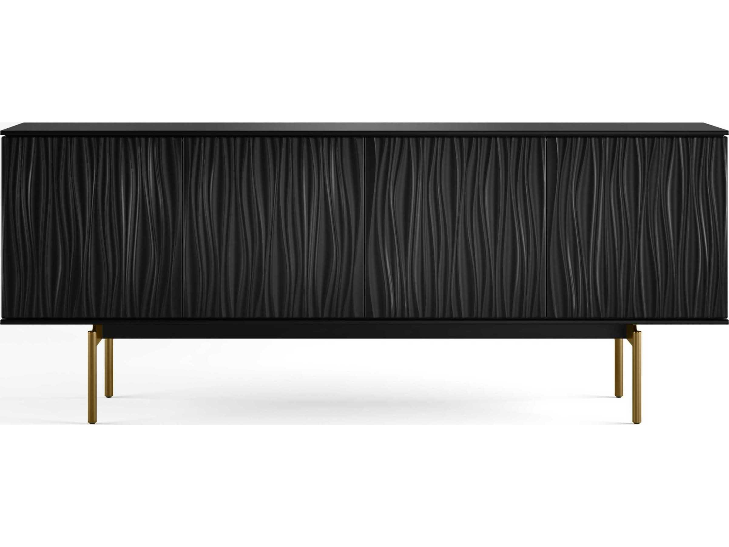 BDI Tanami 79" Satin Black Brass Media Console