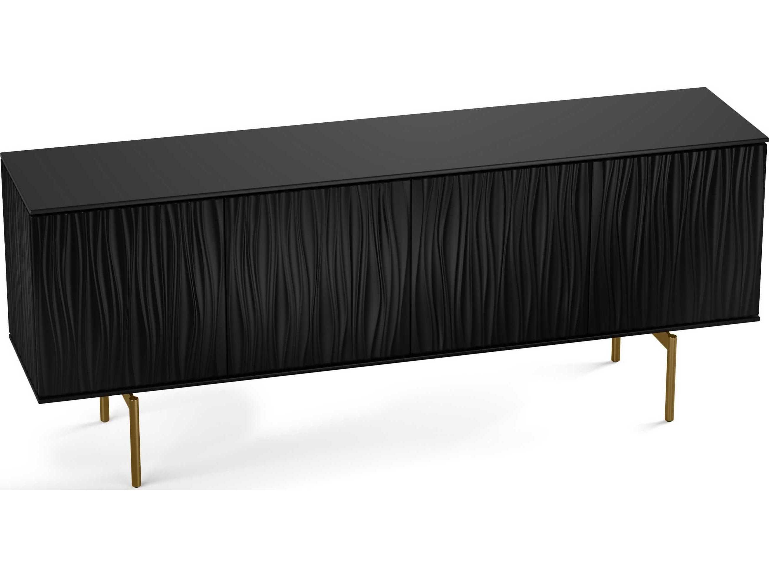 BDI Tanami 79" Satin Black Brass Media Console