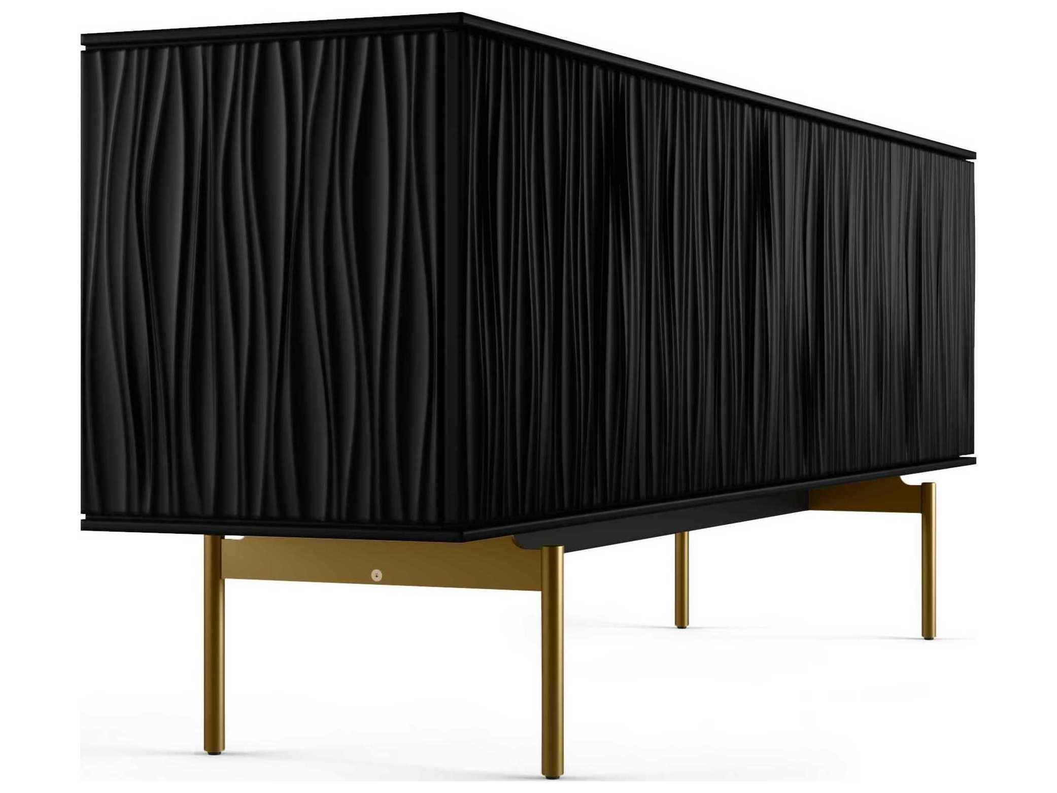 BDI Tanami 79" Satin Black Brass Media Console