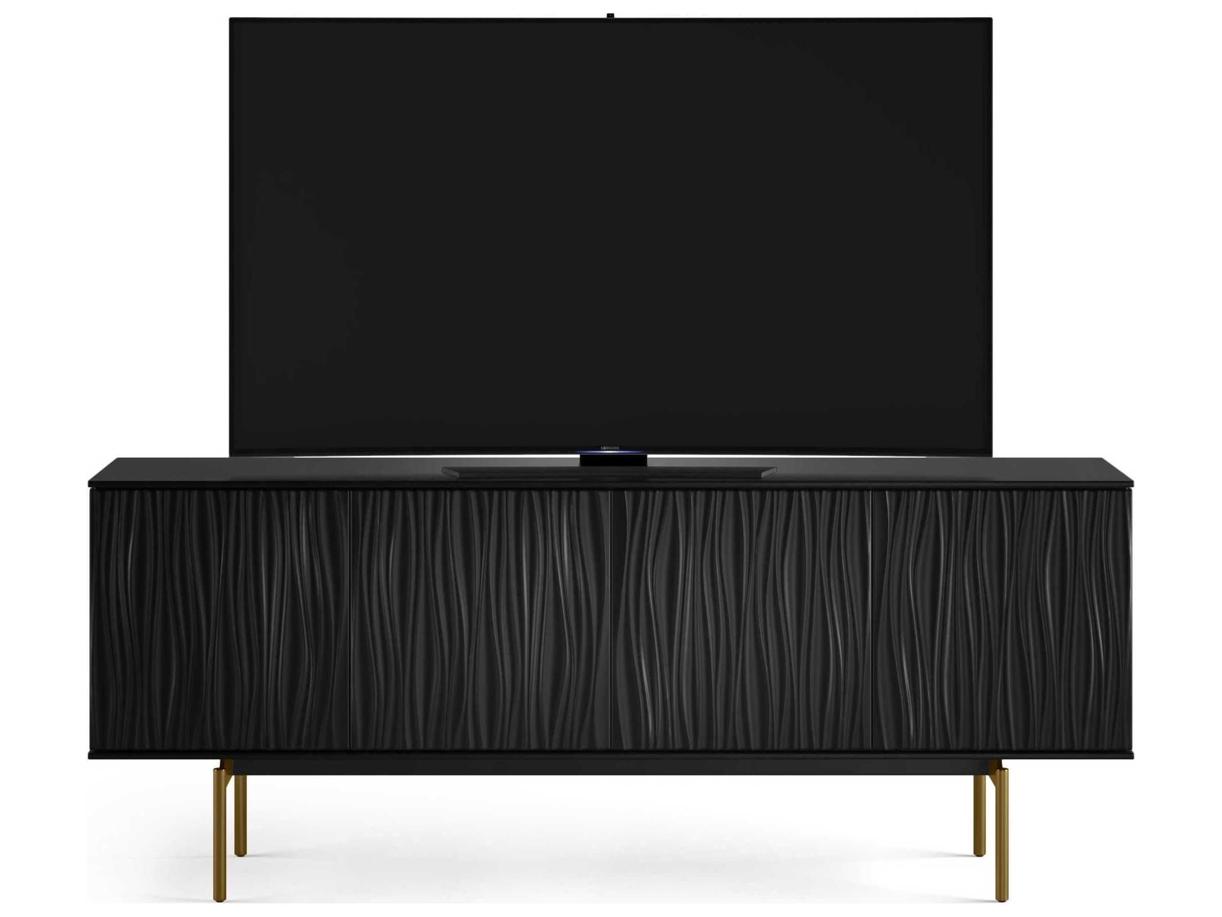 BDI Tanami 79" Satin Black Brass Media Console