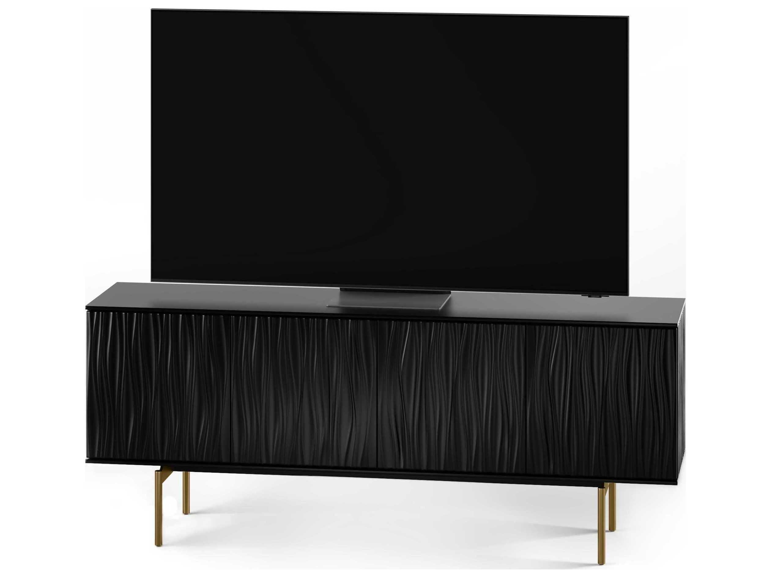 BDI Tanami 79" Satin Black Brass Media Console