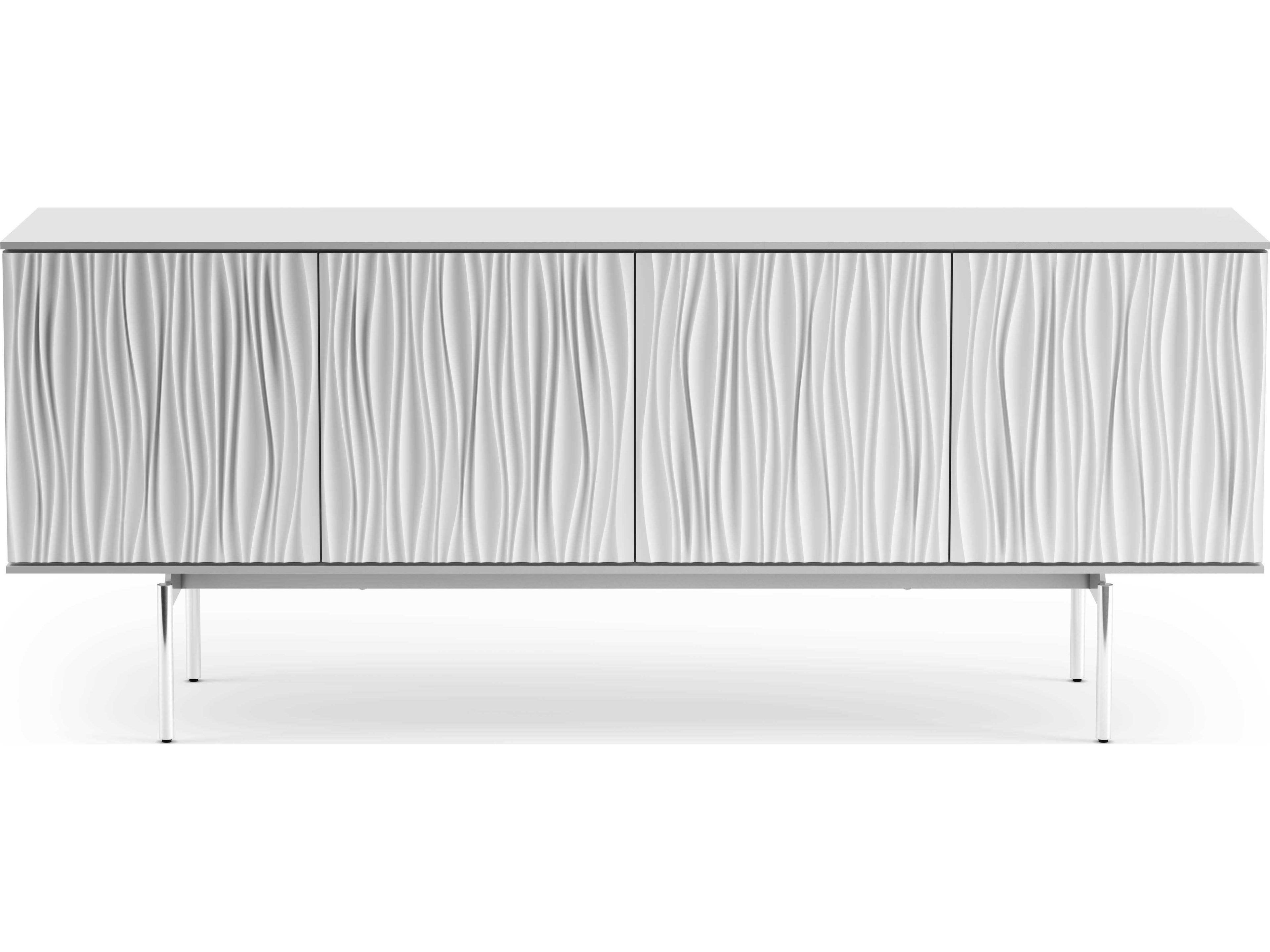 BDI Tanami 79" Smooth Satin White & Stainless Steel Media Console