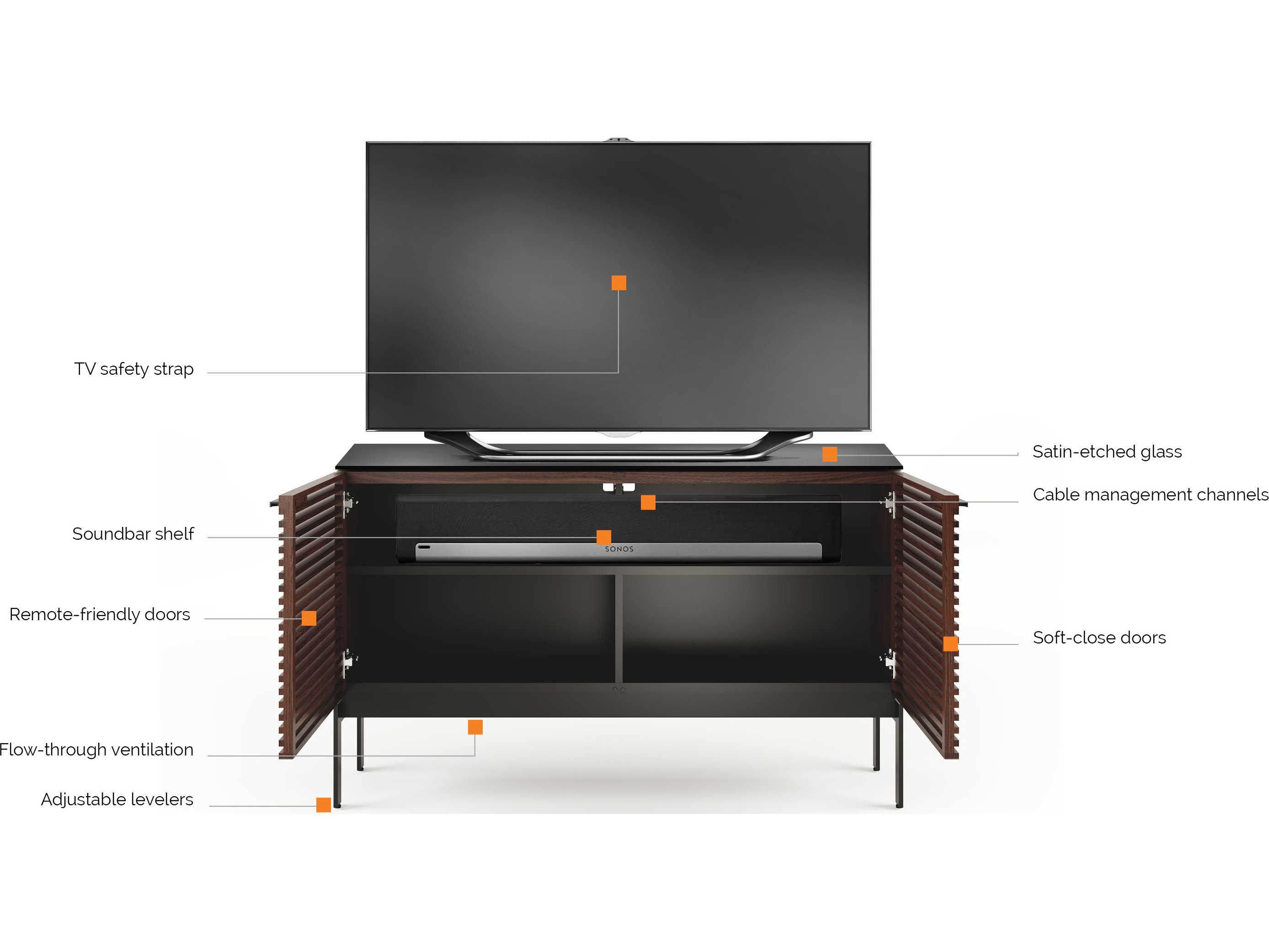 BDI Corridor 50" Hardwood Charcoal Media Console