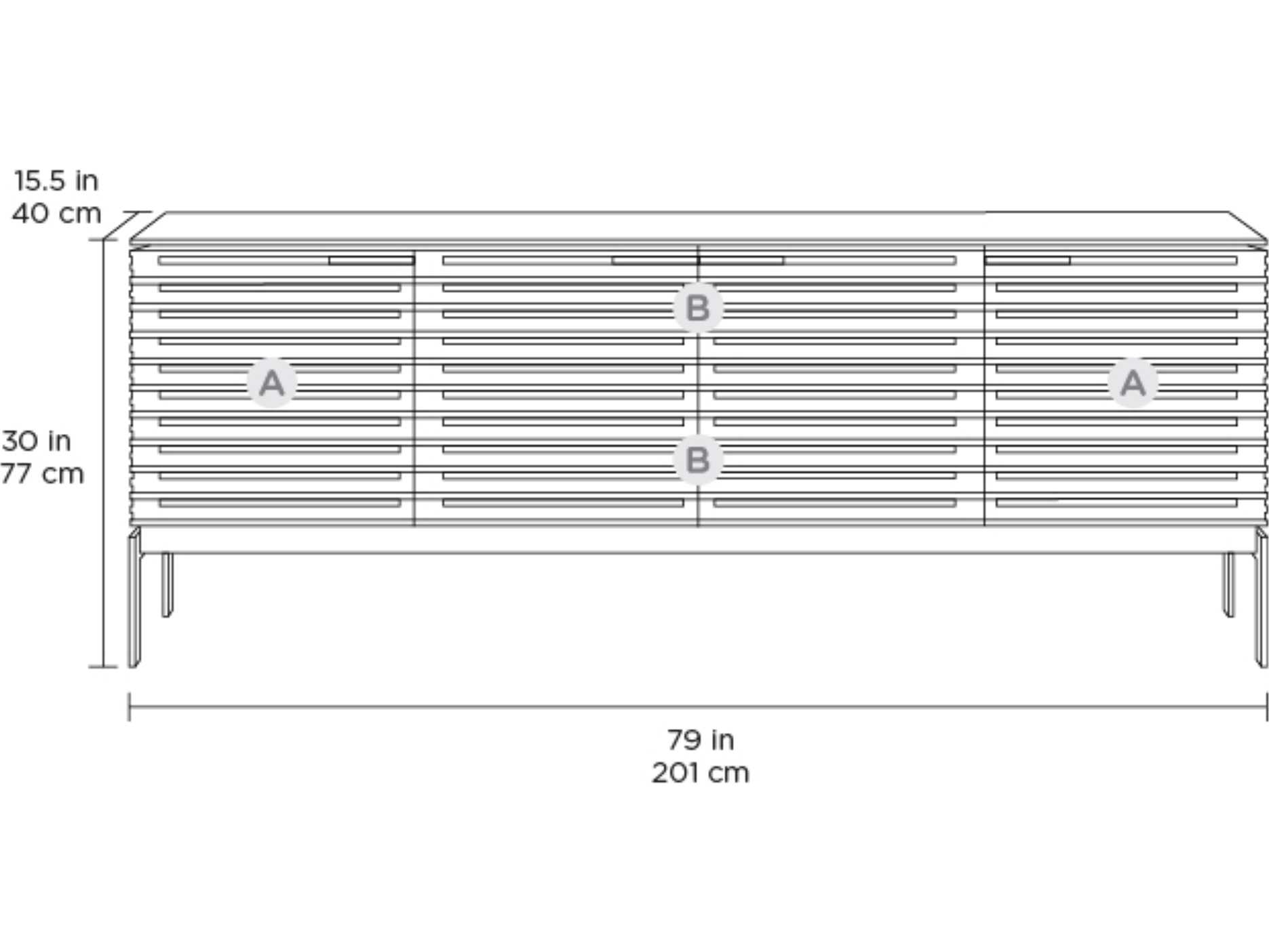 BDI Corridor 79" Walnut Wood Chocolate Stained Media Console