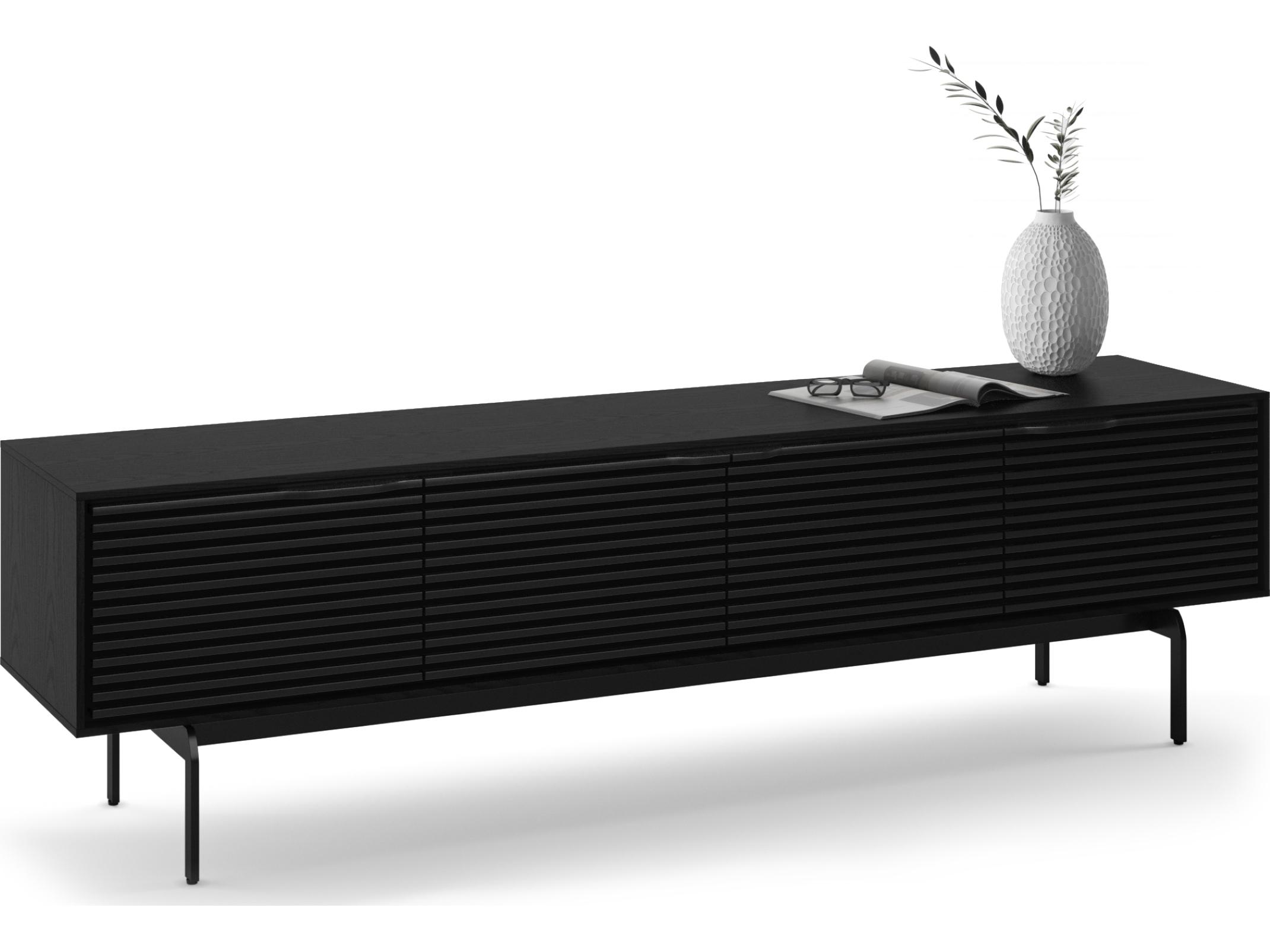 BDI Align 81" Solid Wood Ebonized Ash Media Console