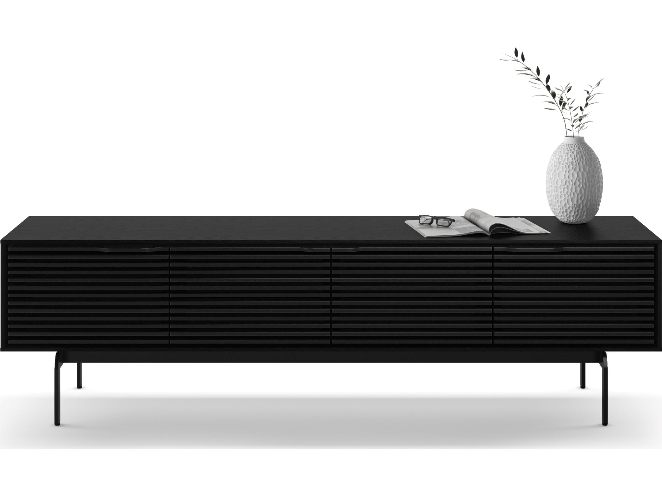 BDI Align 81" Solid Wood Ebonized Ash Media Console