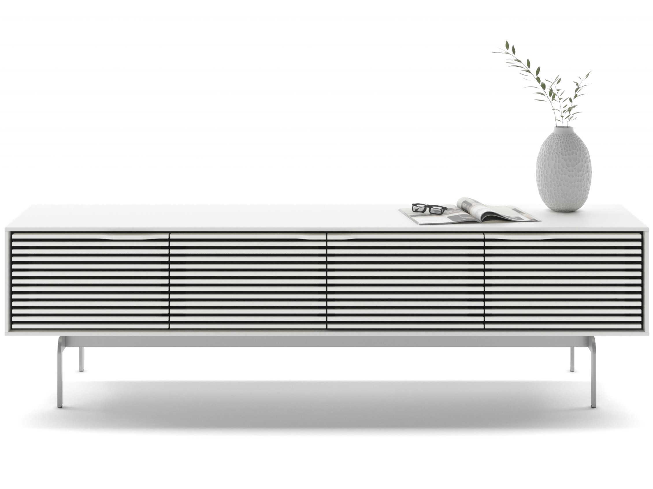 BDI Align 81" Solid Wood Satin White Media Console