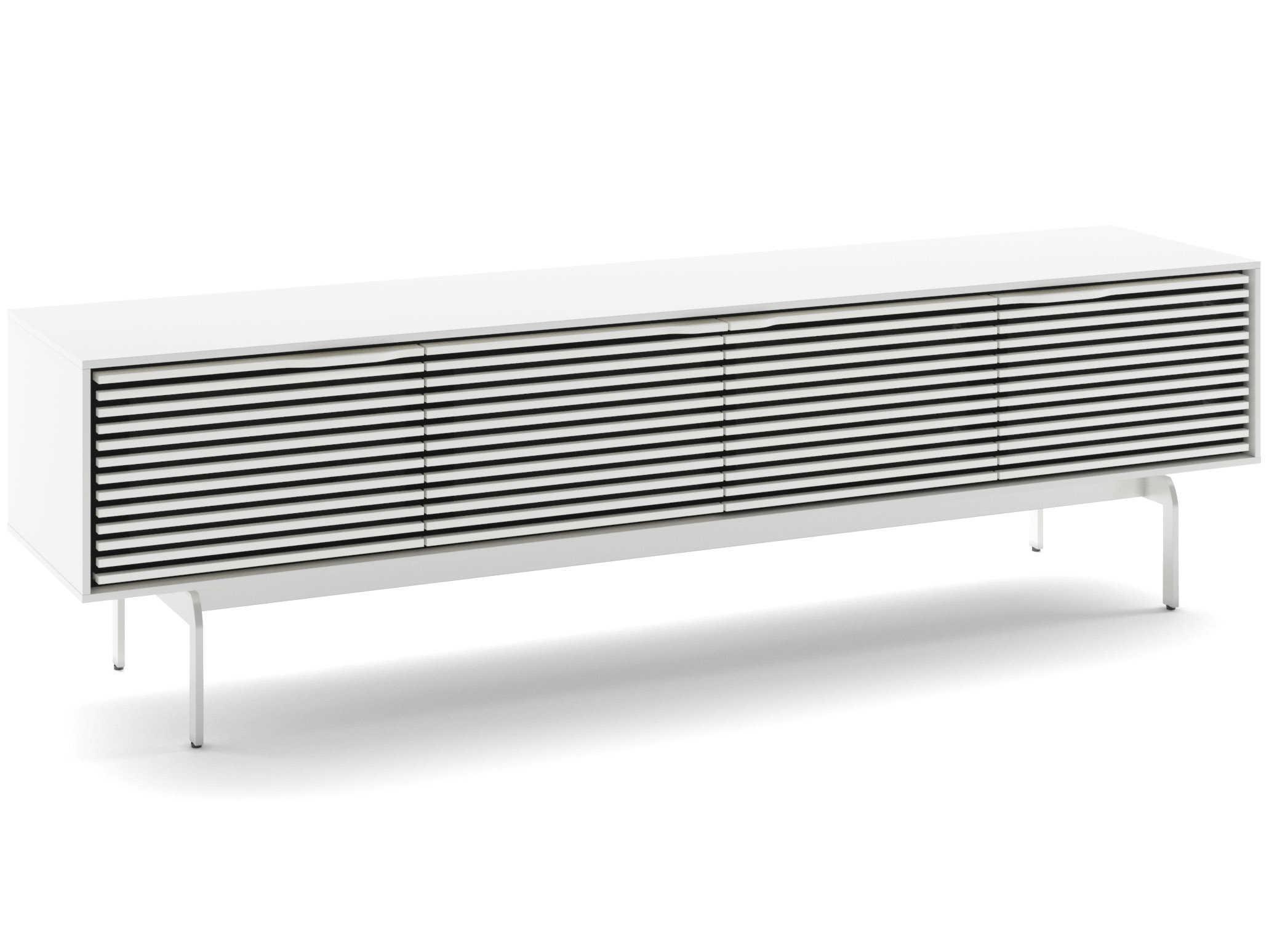 BDI Align 81" Solid Wood Satin White Media Console