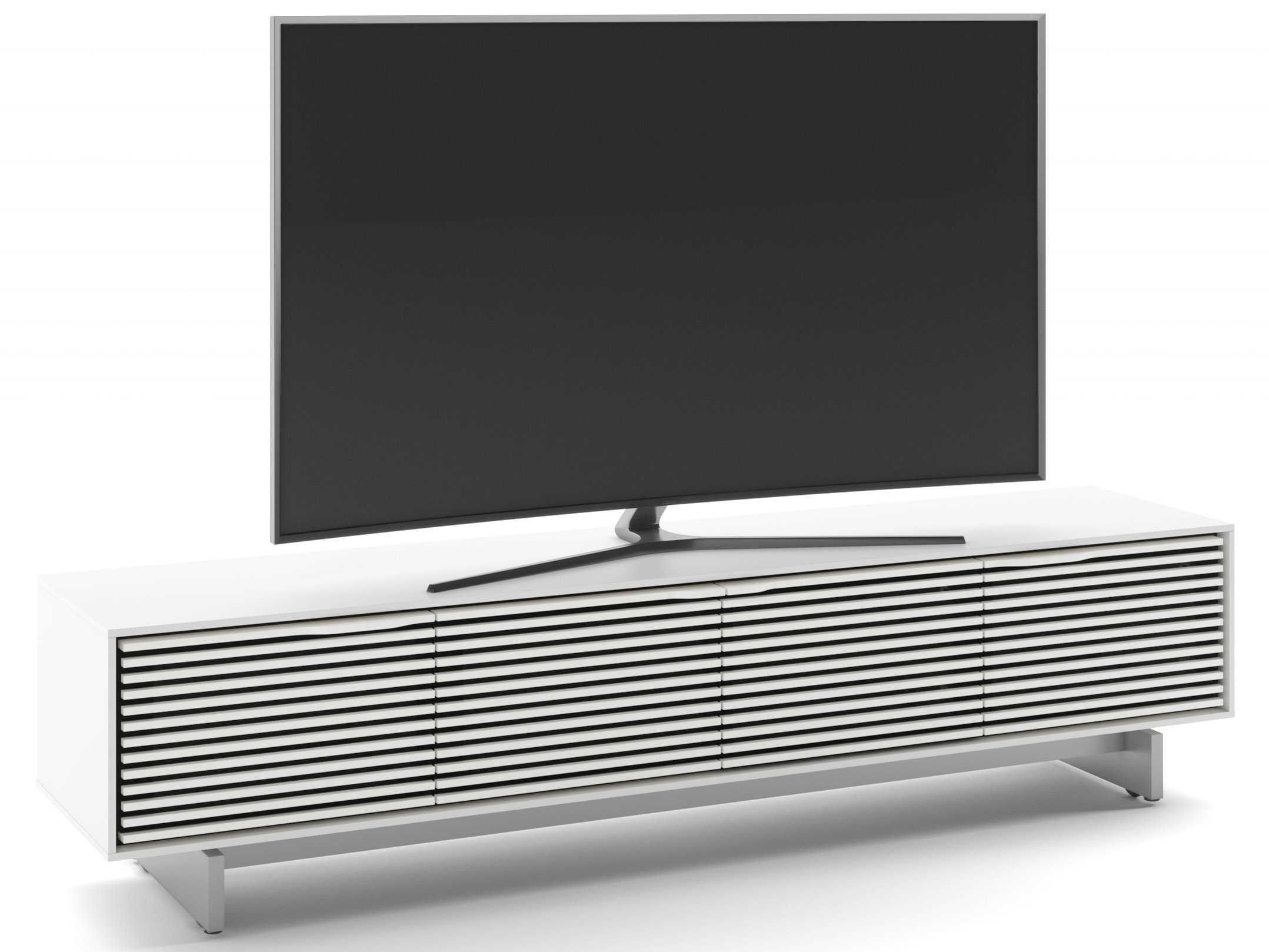 BDI Align 81" Solid Wood Satin White Media Console