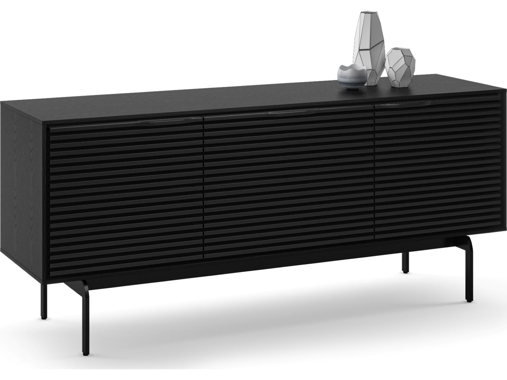 BDI Align 66" Solid Wood Ebonized Ash Media Console