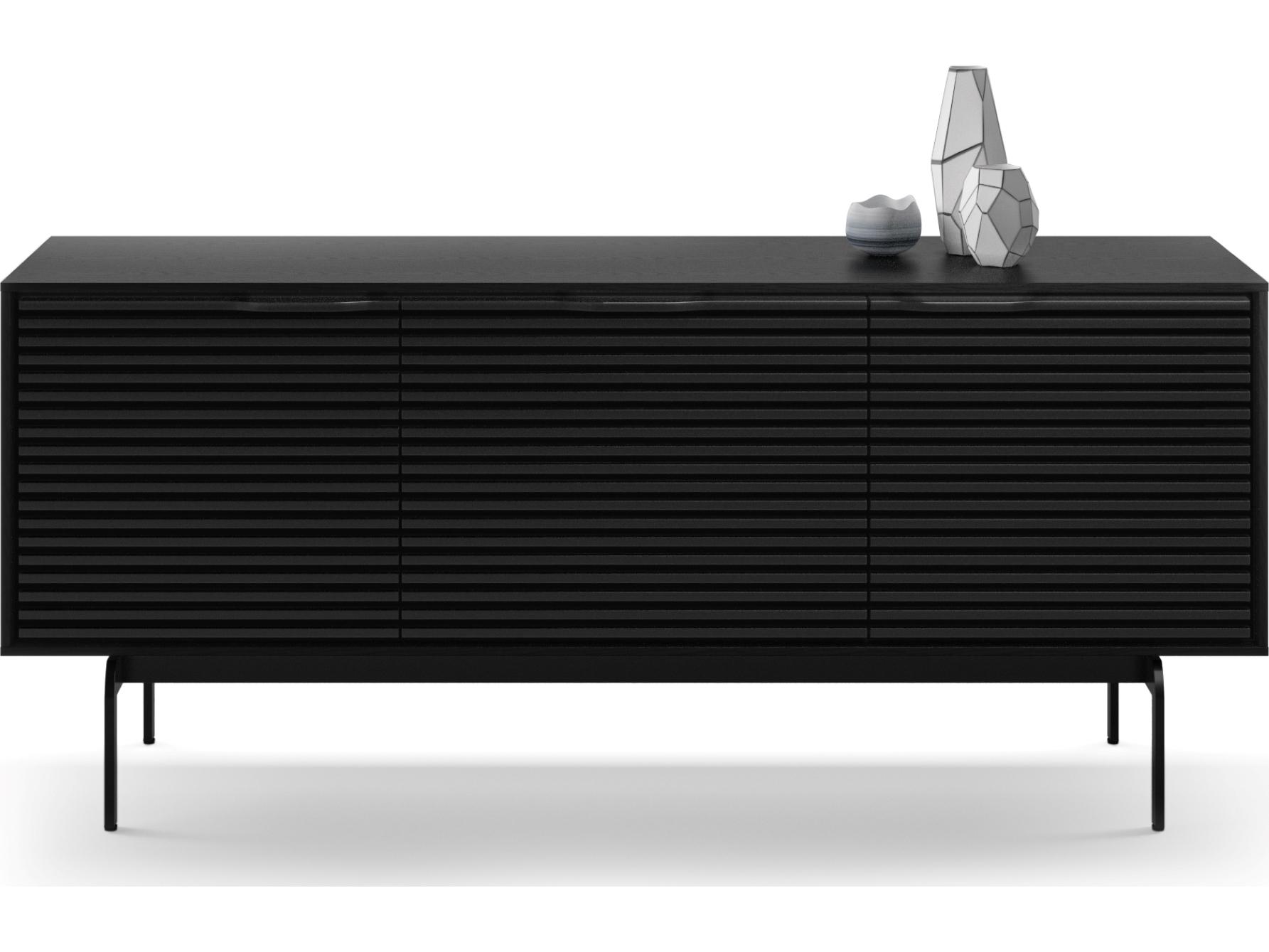 BDI Align 66" Solid Wood Ebonized Ash Media Console