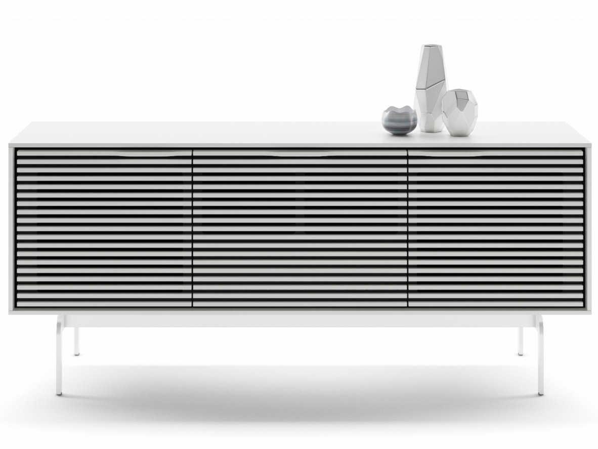 BDI Align 66" Solid Wood Satin White Media Console