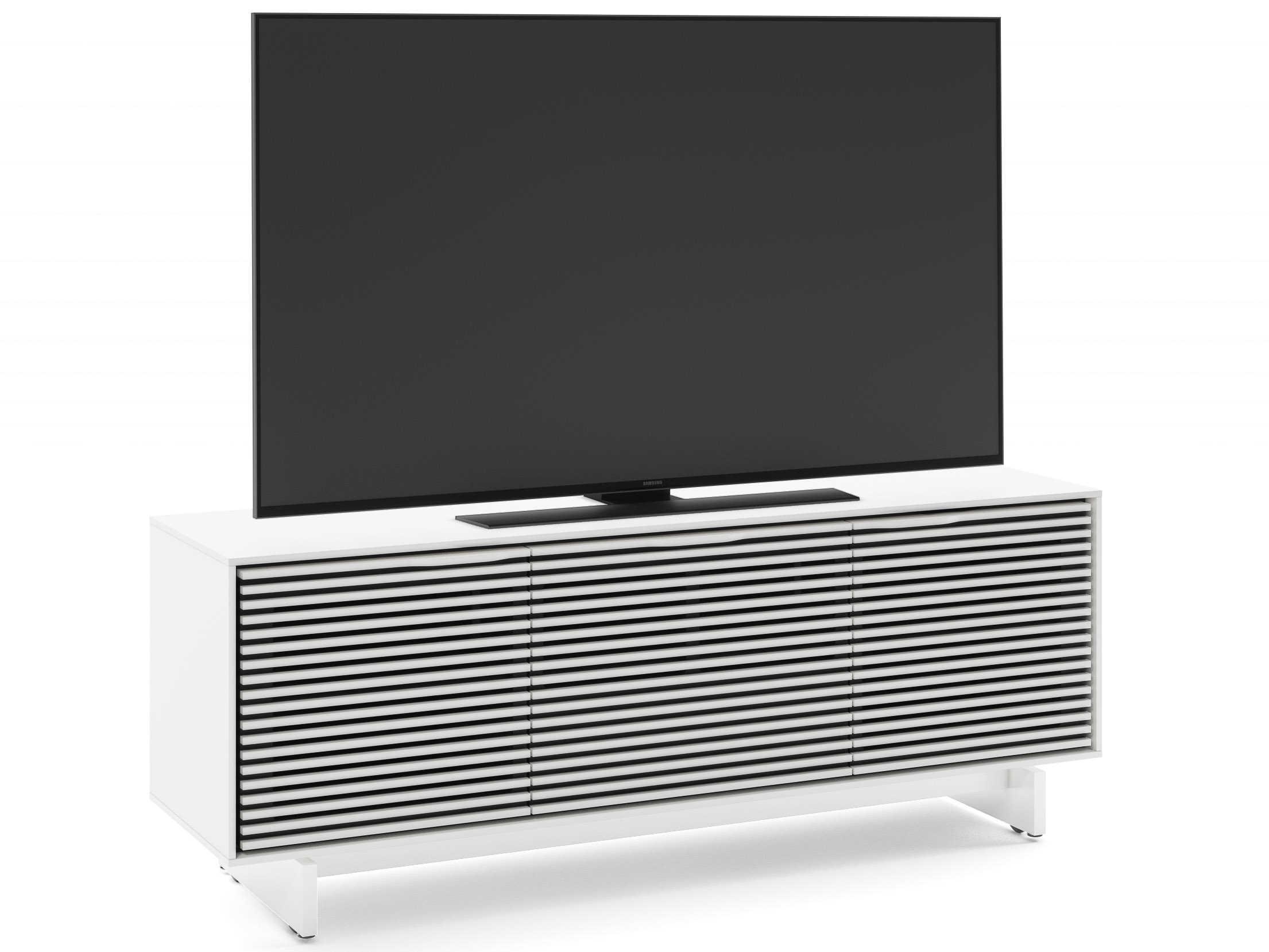 BDI Align 66" Solid Wood Satin White Media Console