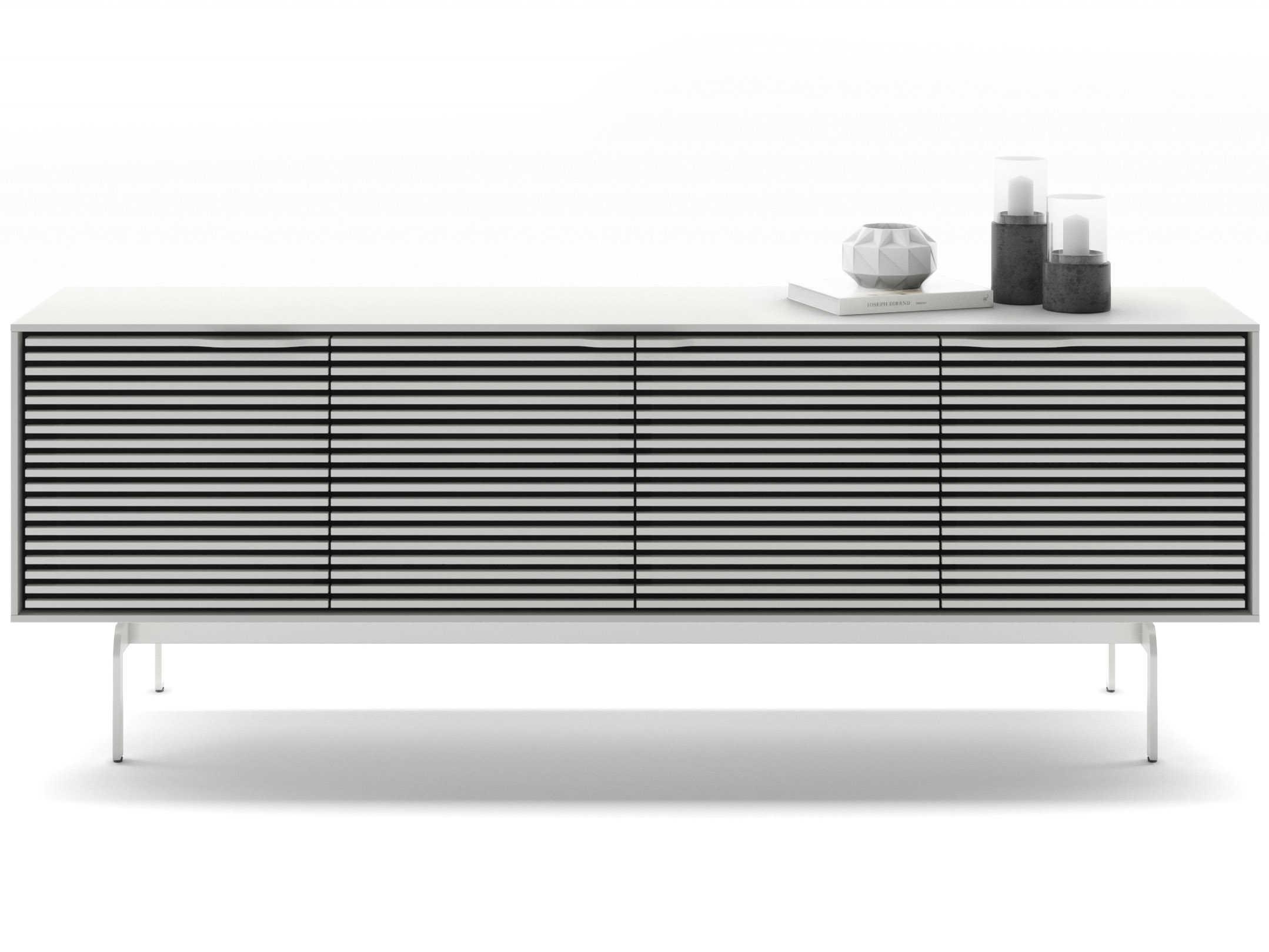 BDI Align 81" Solid Wood Satin White Media Console