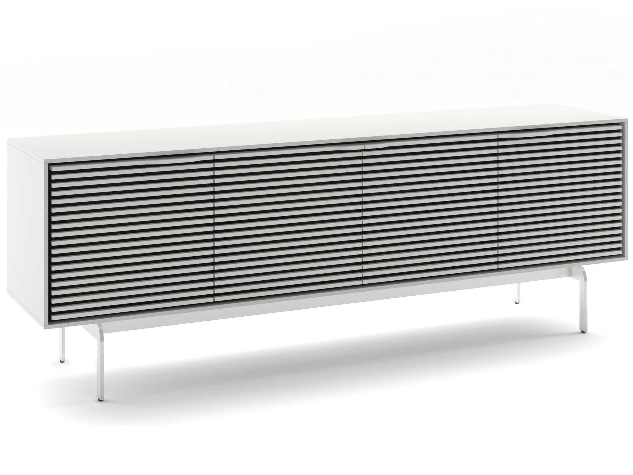 BDI Align 81" Solid Wood Satin White Media Console