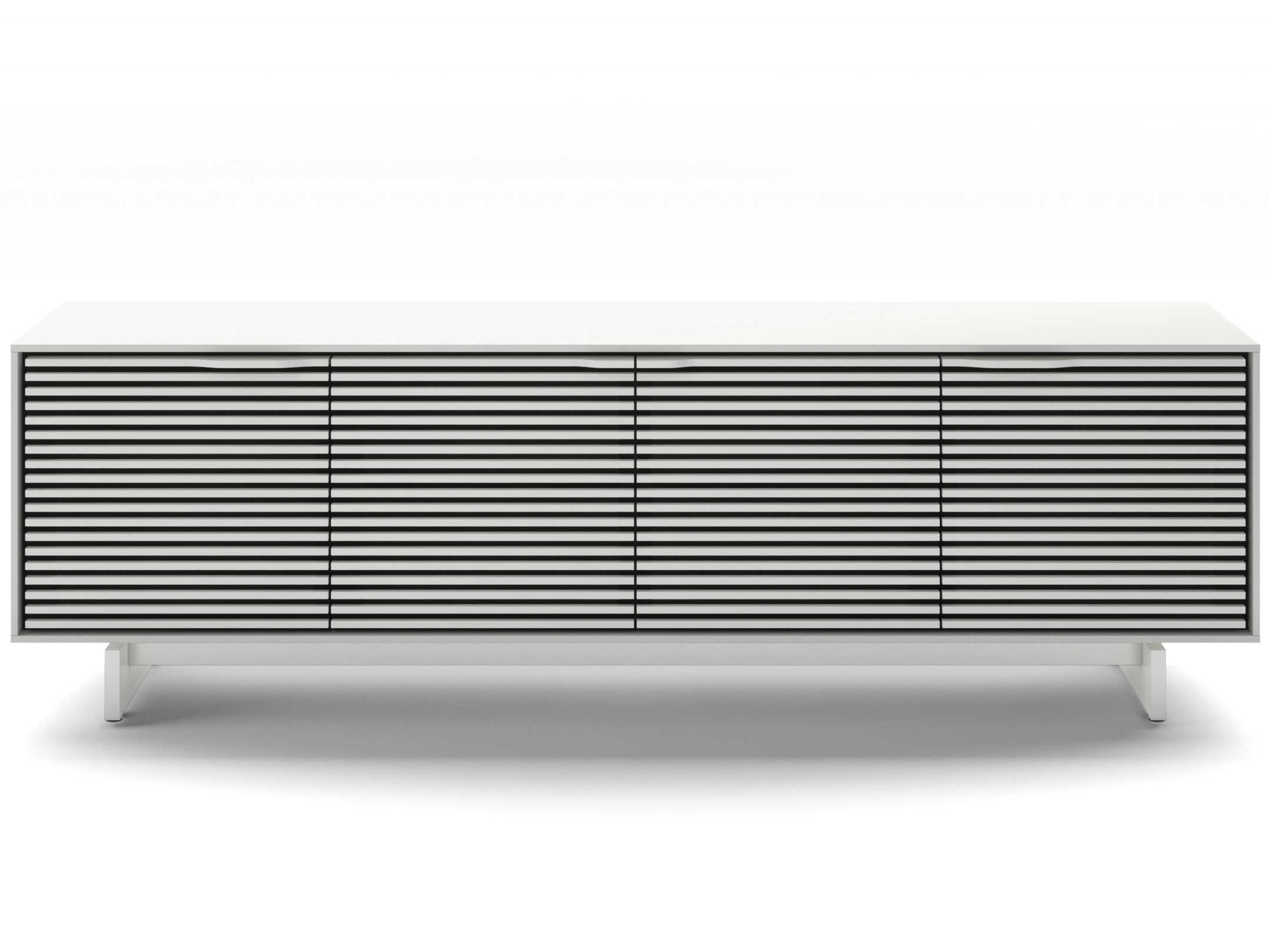 BDI Align 81" Solid Wood Satin White Media Console